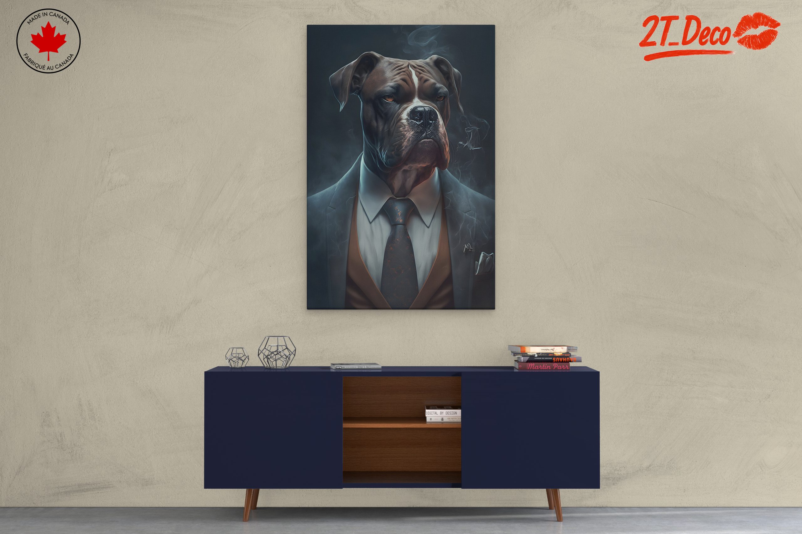 Elegant Dog in a Suit with Smoke - Image 3