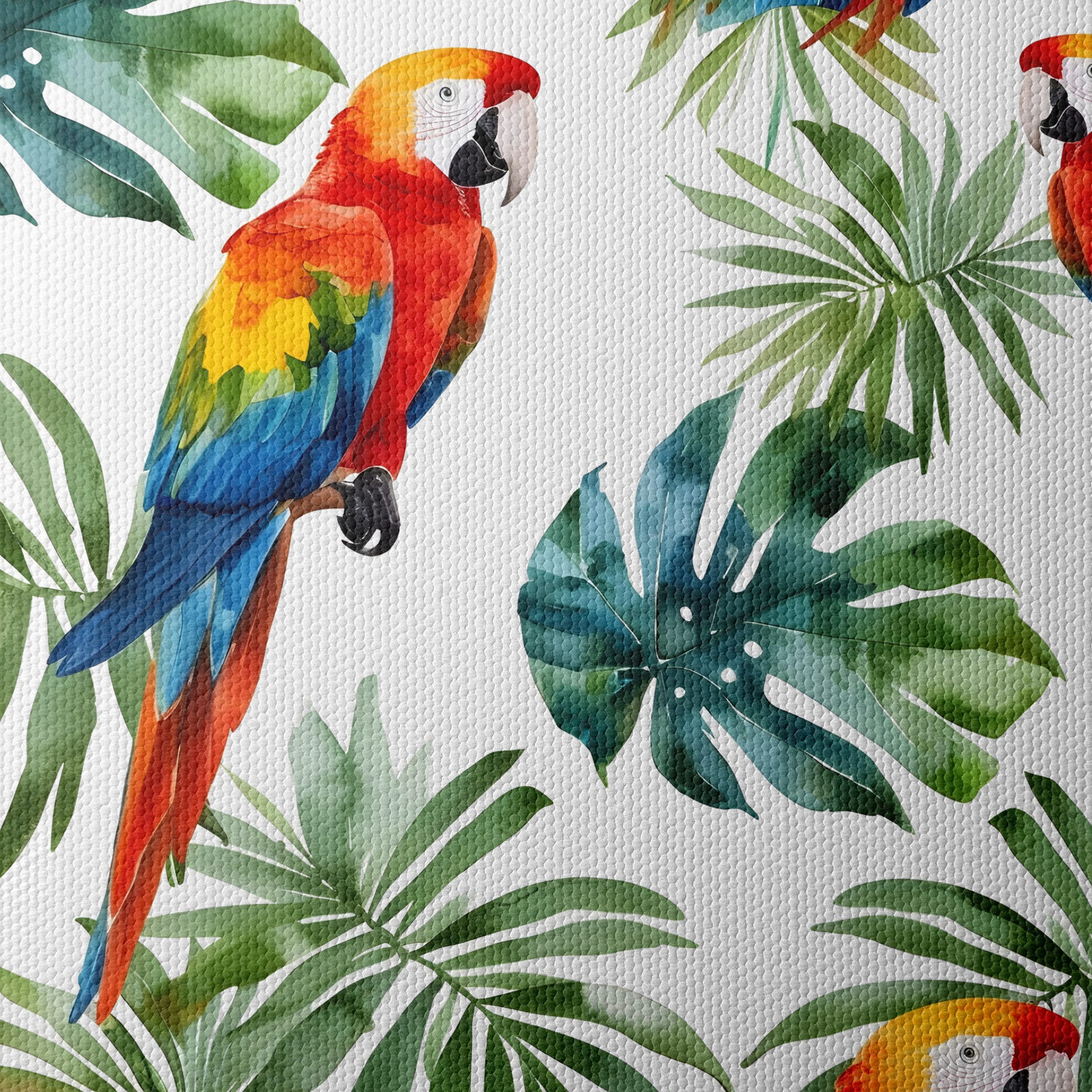 Tropical Flower Market Art with Parrots - Image 4