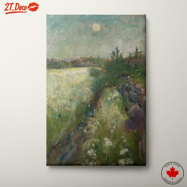 Abstract Landscape Painting with Moonlight