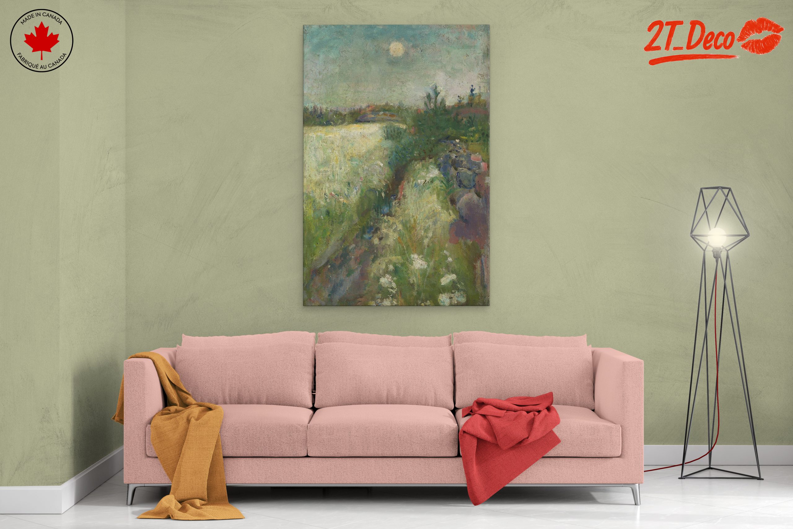 Abstract Landscape Painting with Moonlight - Image 2