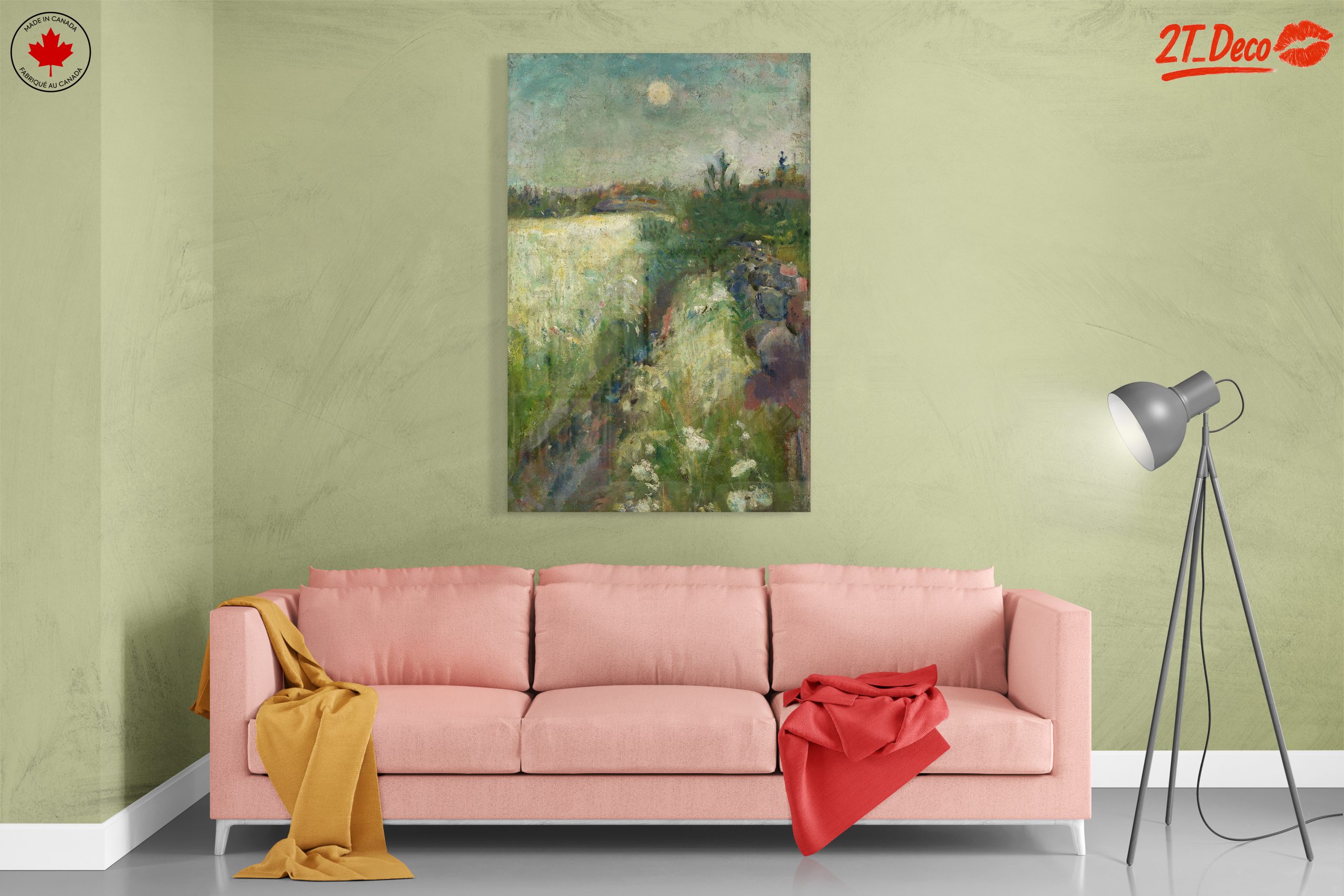 Abstract Landscape Painting with Moonlight - Image 7