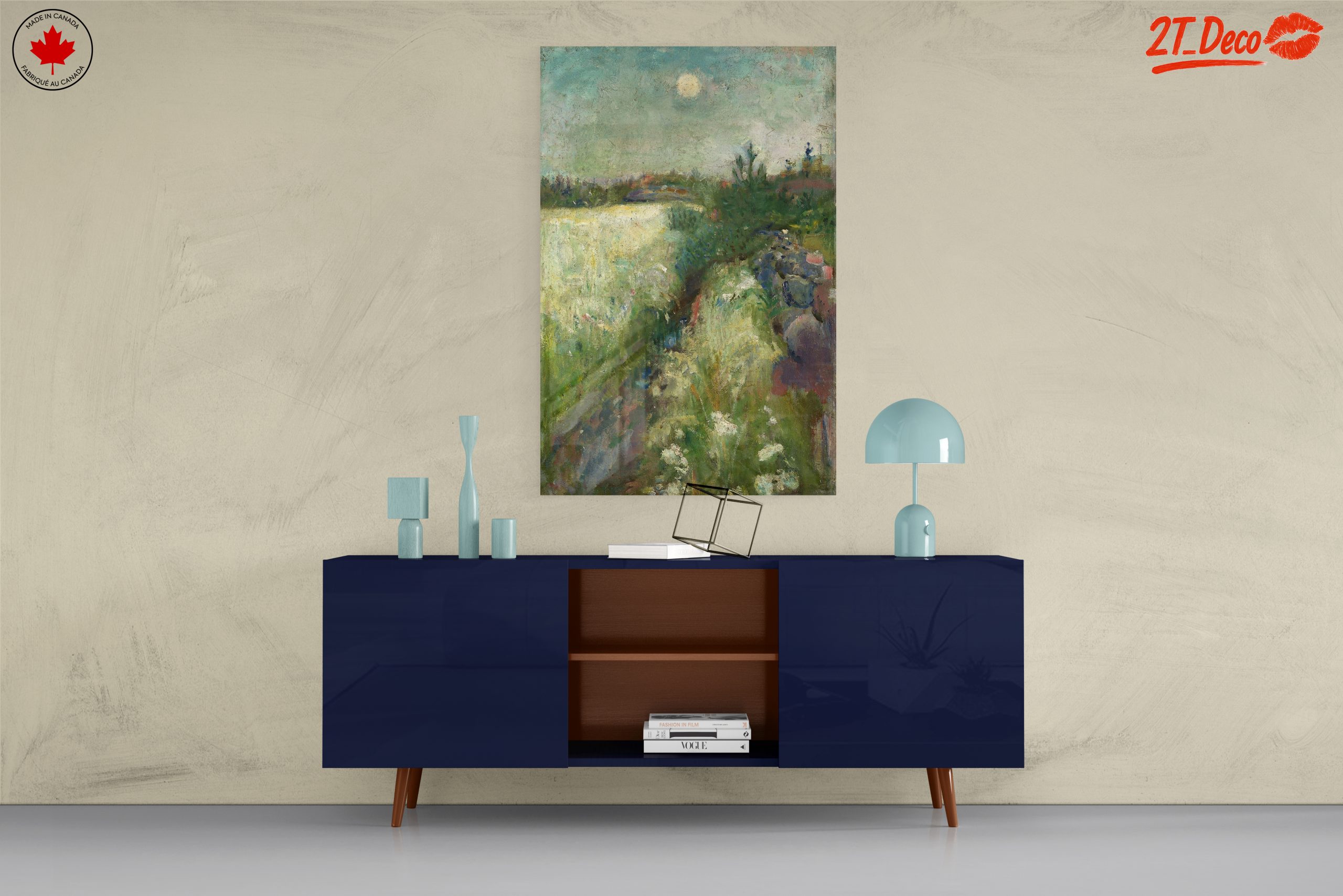 Abstract Landscape Painting with Moonlight - Image 8