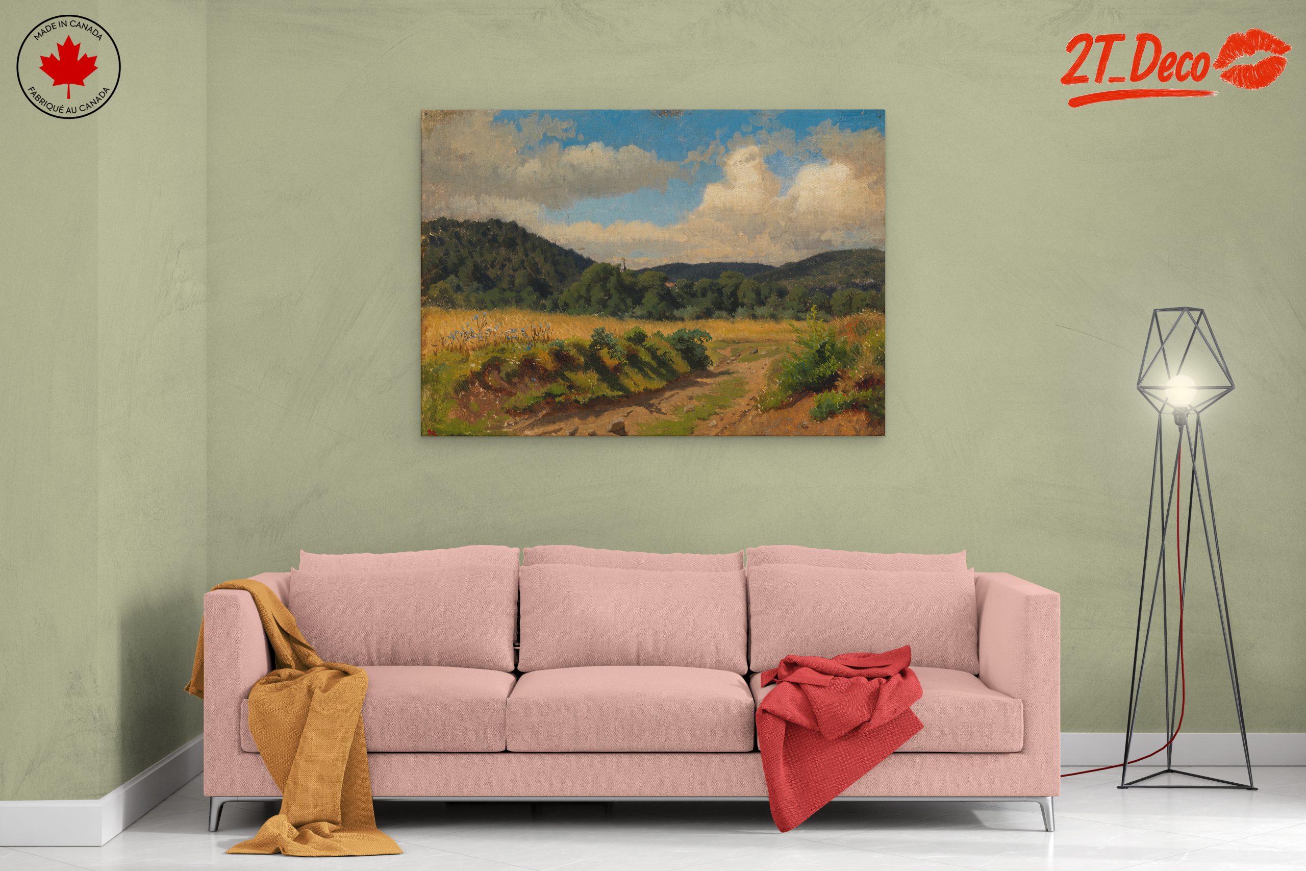 Peaceful Abstract Landscape with Hills and Clouds - Image 2