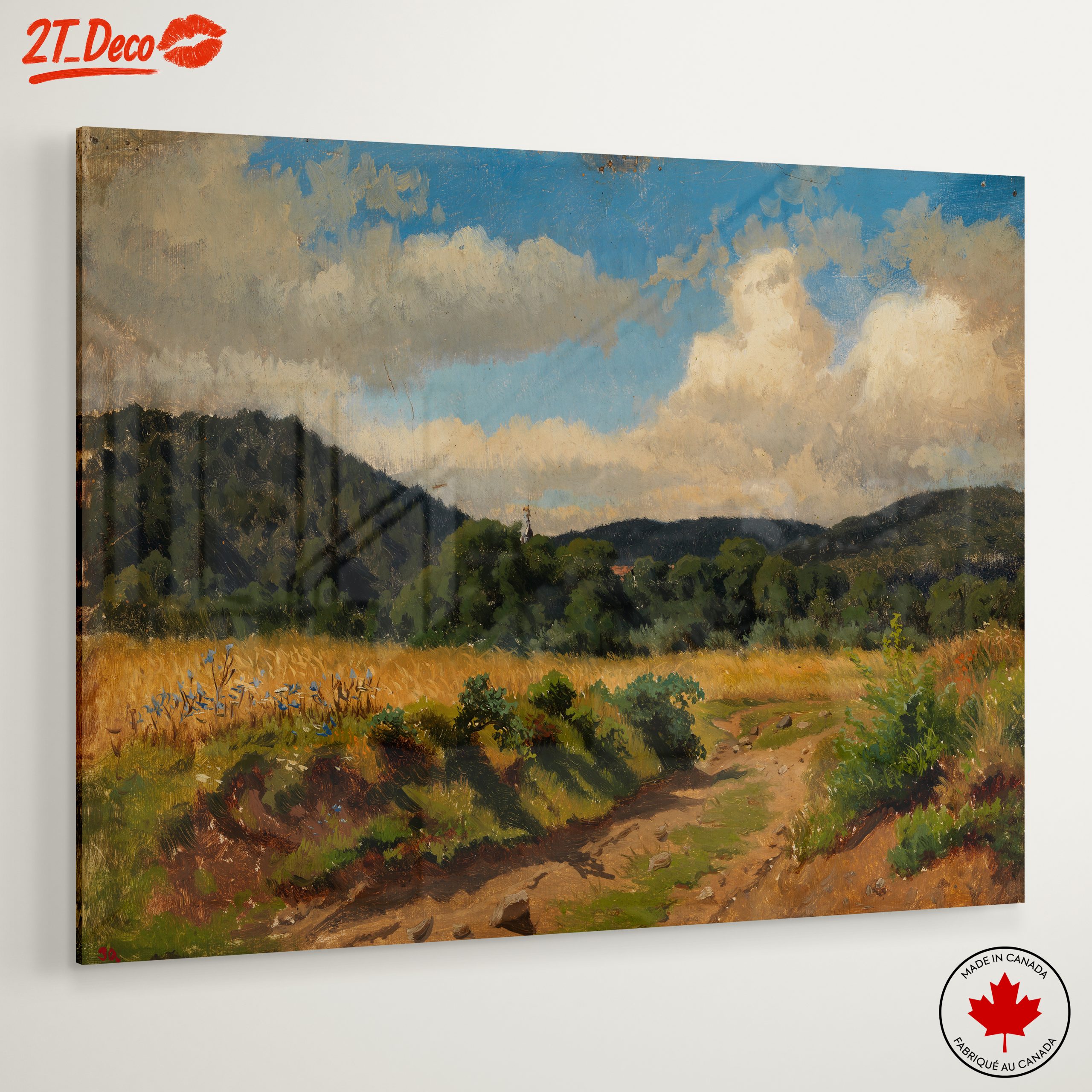 Peaceful Abstract Landscape with Hills and Clouds - Image 6