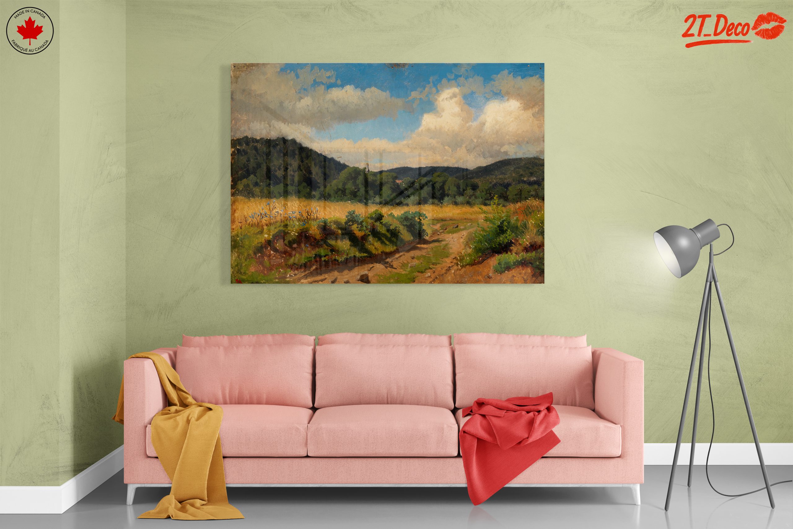 Peaceful Abstract Landscape with Hills and Clouds - Image 7