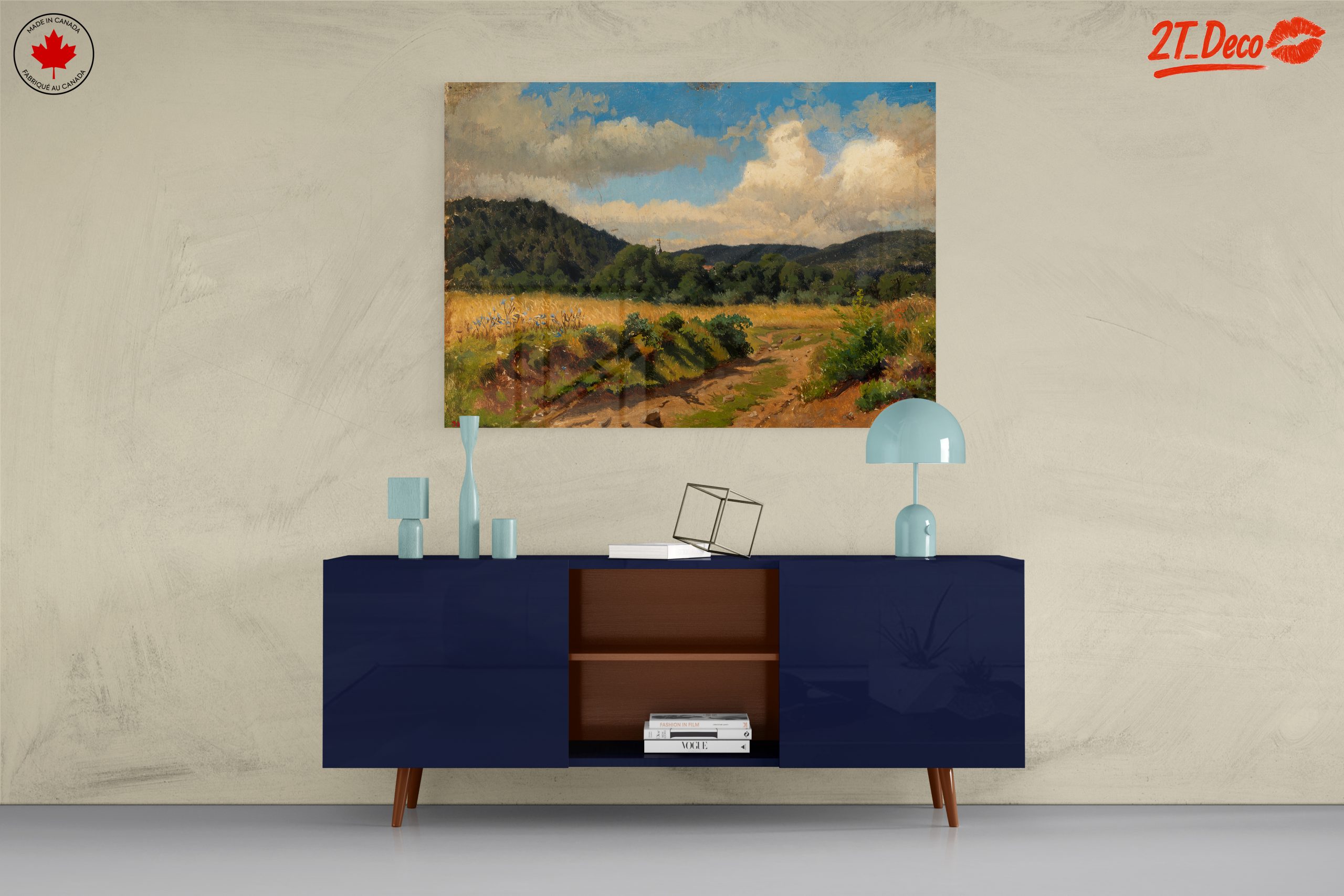 Peaceful Abstract Landscape with Hills and Clouds - Image 8