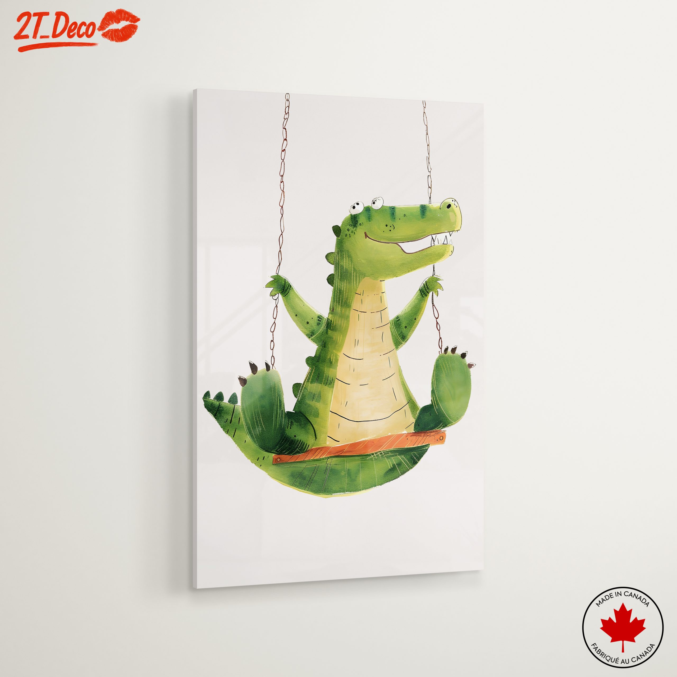 Playful Crocodile Character Swinging - Image 6