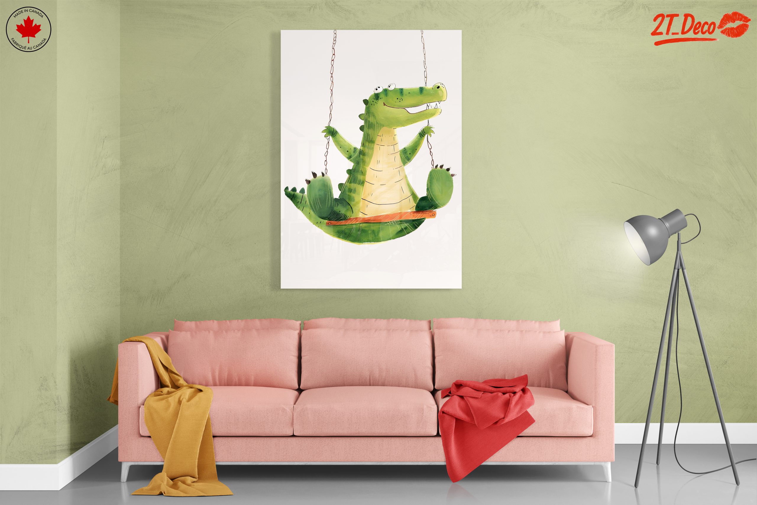 Playful Crocodile Character Swinging - Image 7