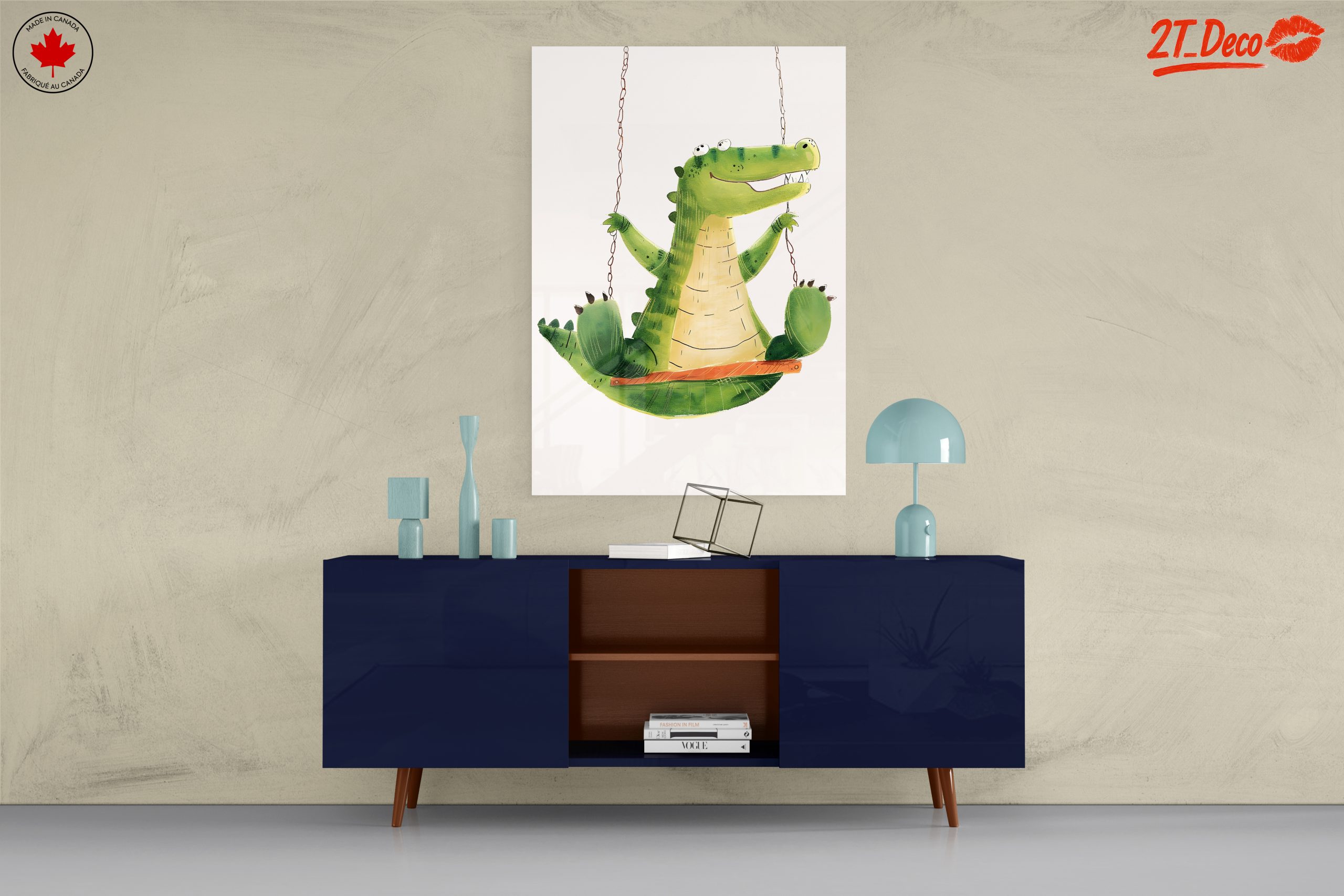 Playful Crocodile Character Swinging - Image 8