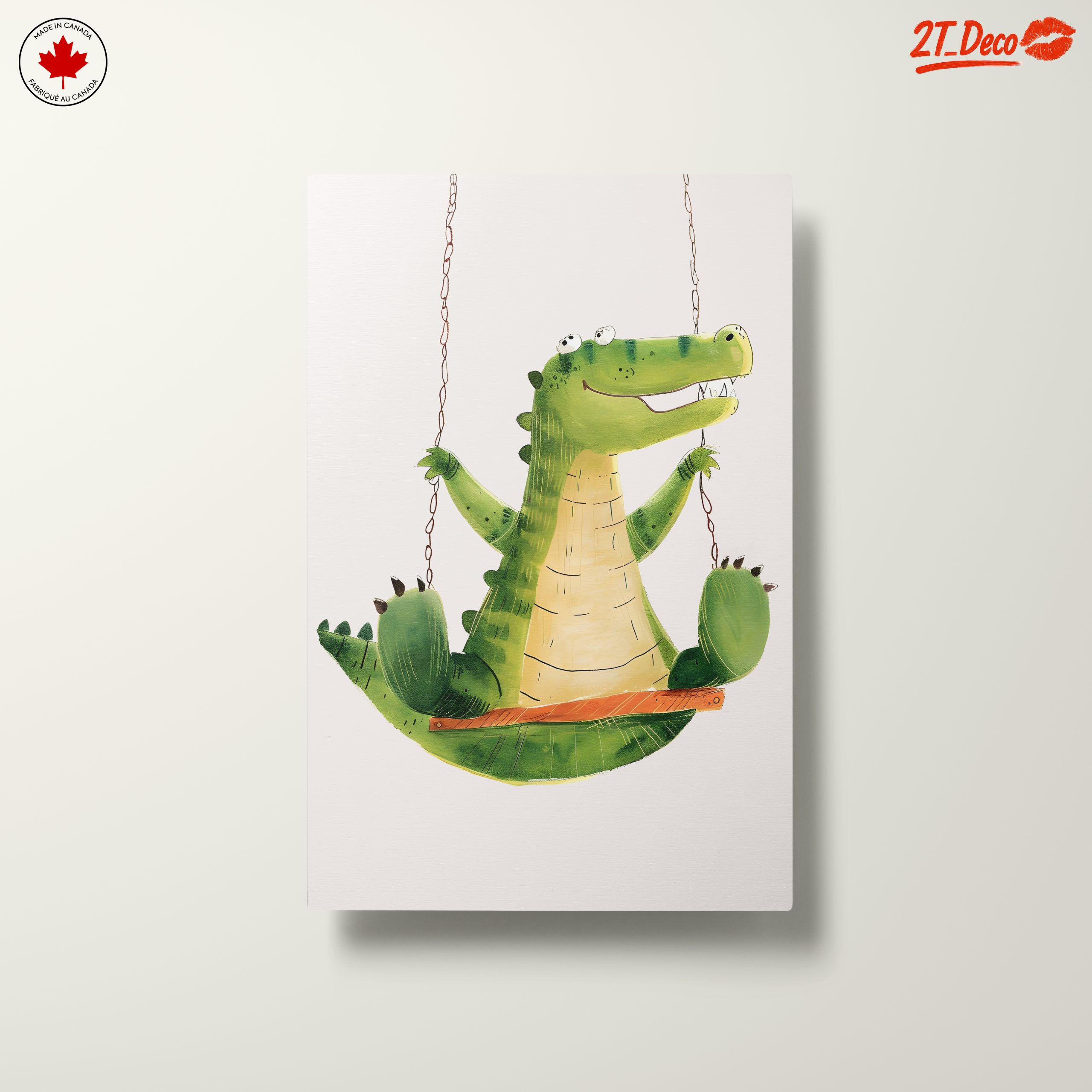 Playful Crocodile Character Swinging - Image 10