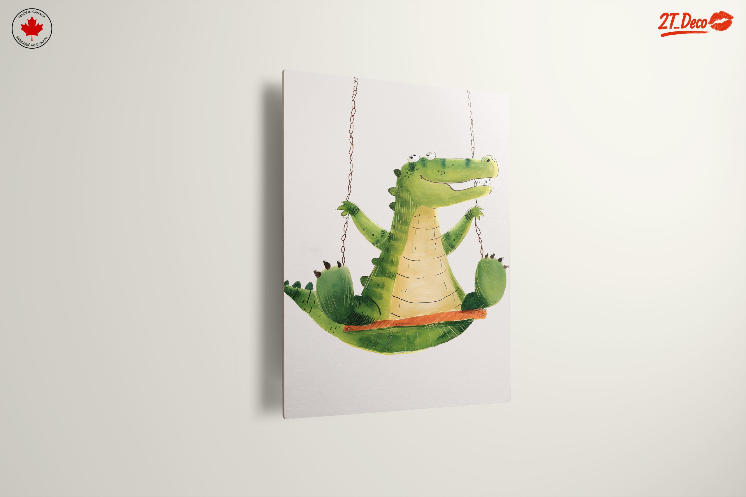 Playful Crocodile Character Swinging - Image 13