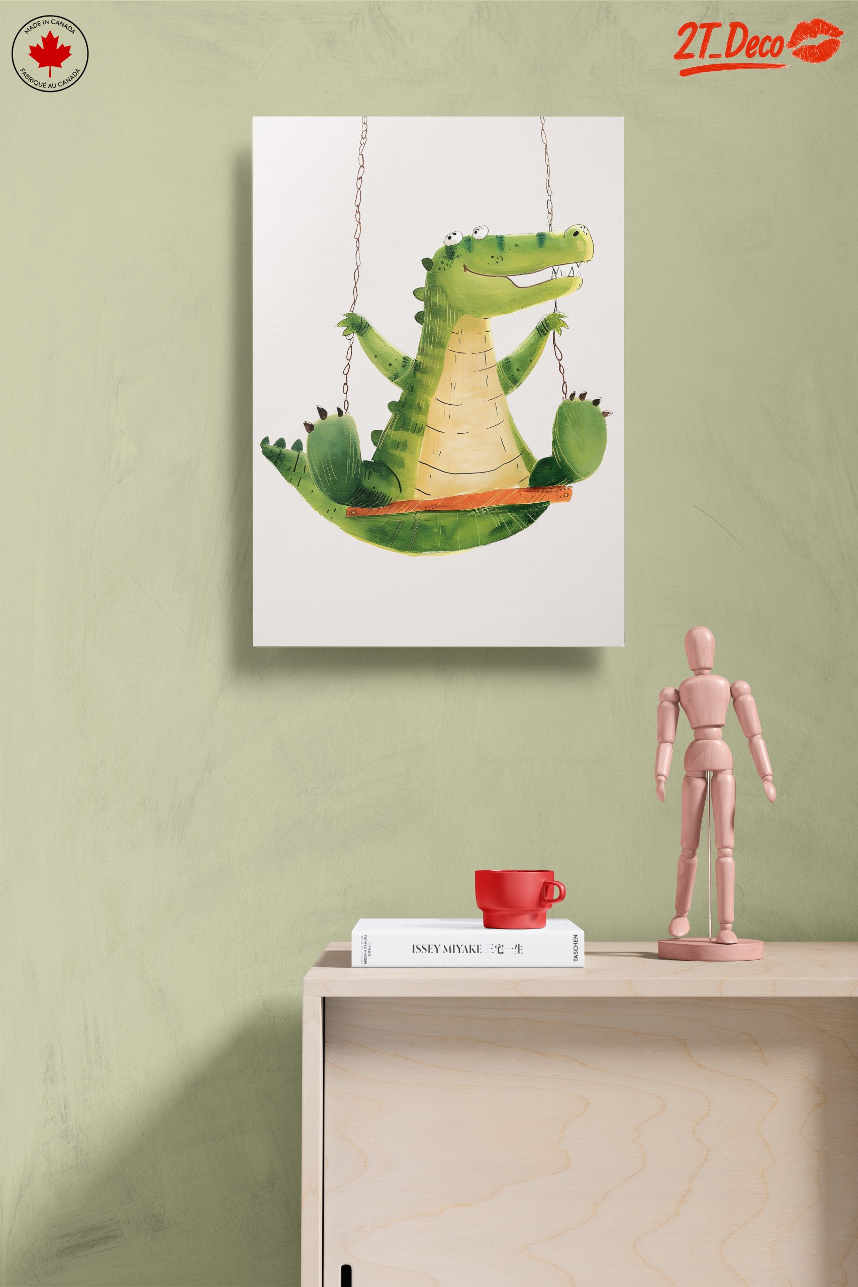 Playful Crocodile Character Swinging - Image 14