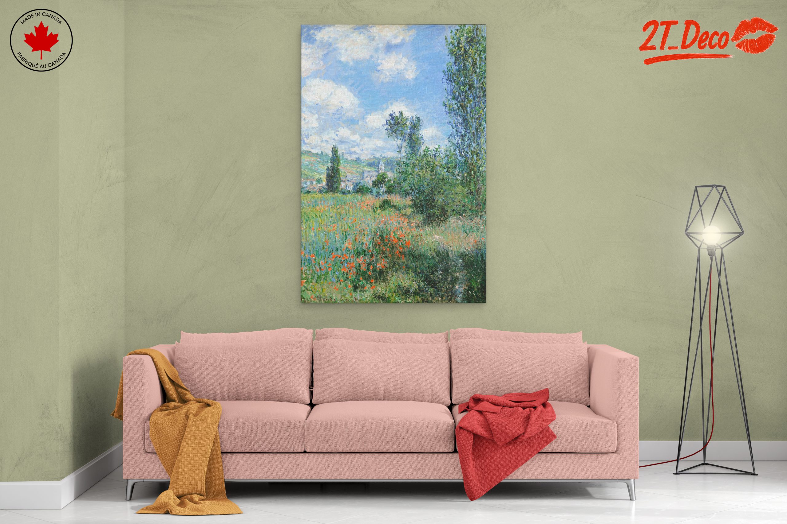 Beautiful Nature Landscape with Poppies and Trees - Image 2