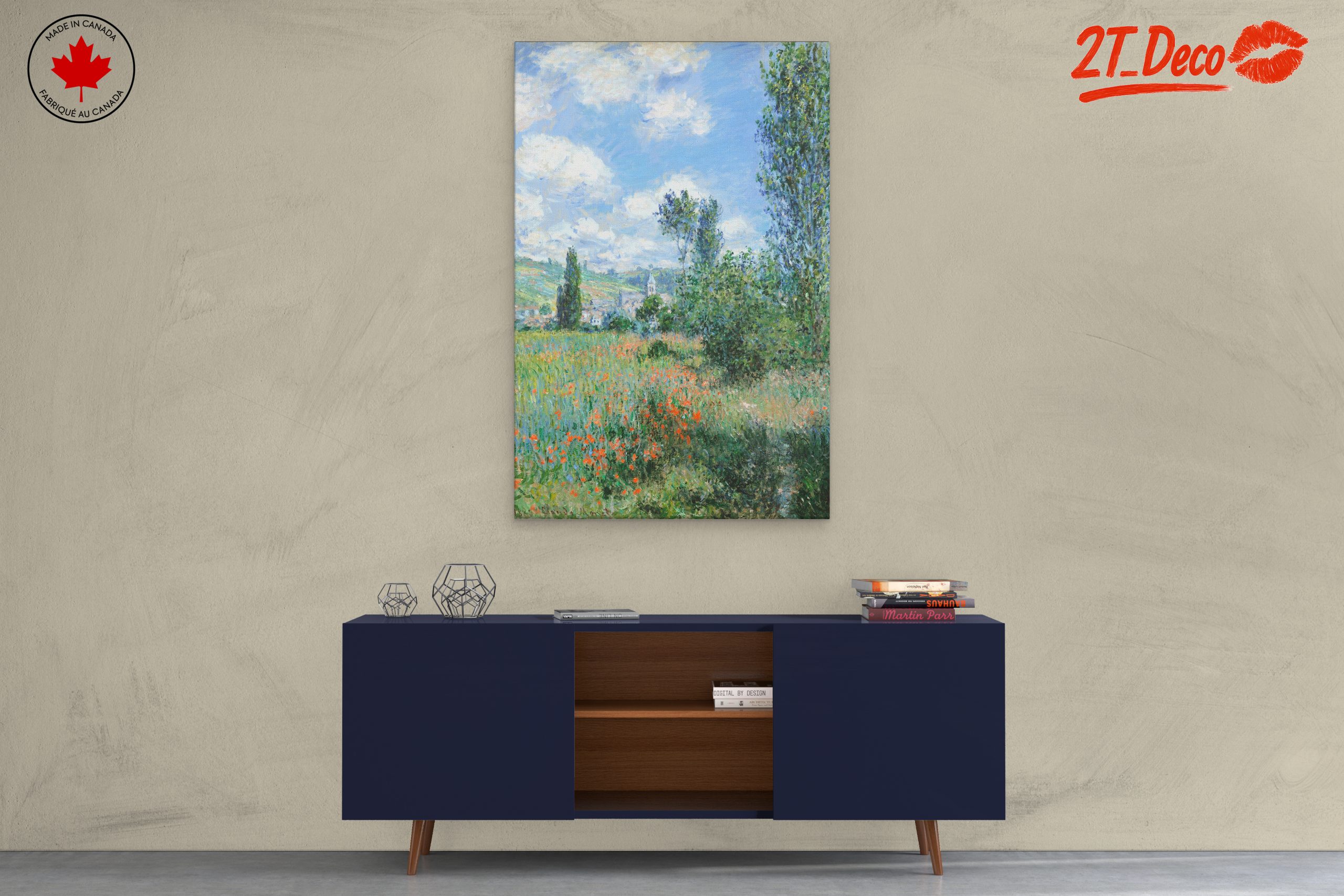 Beautiful Nature Landscape with Poppies and Trees - Image 3