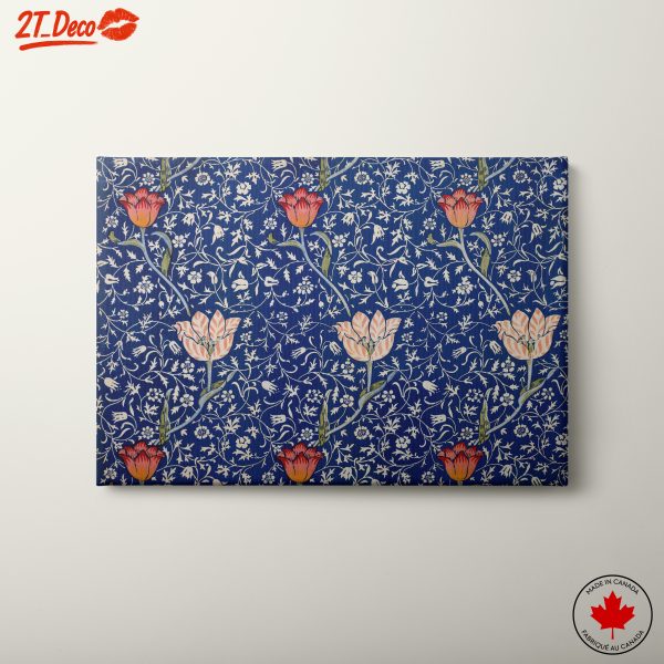 Elegant Botanical Pattern on Blue Background
