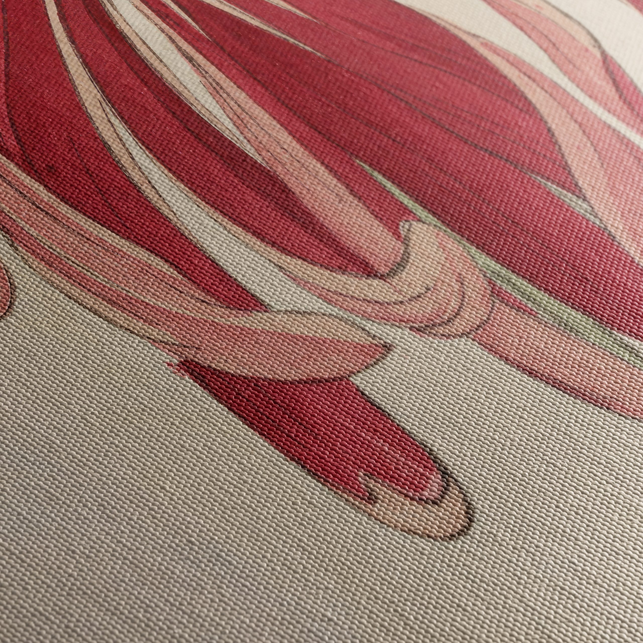 Vibrant Red Chrysanthemum Botanical Art - Image 5