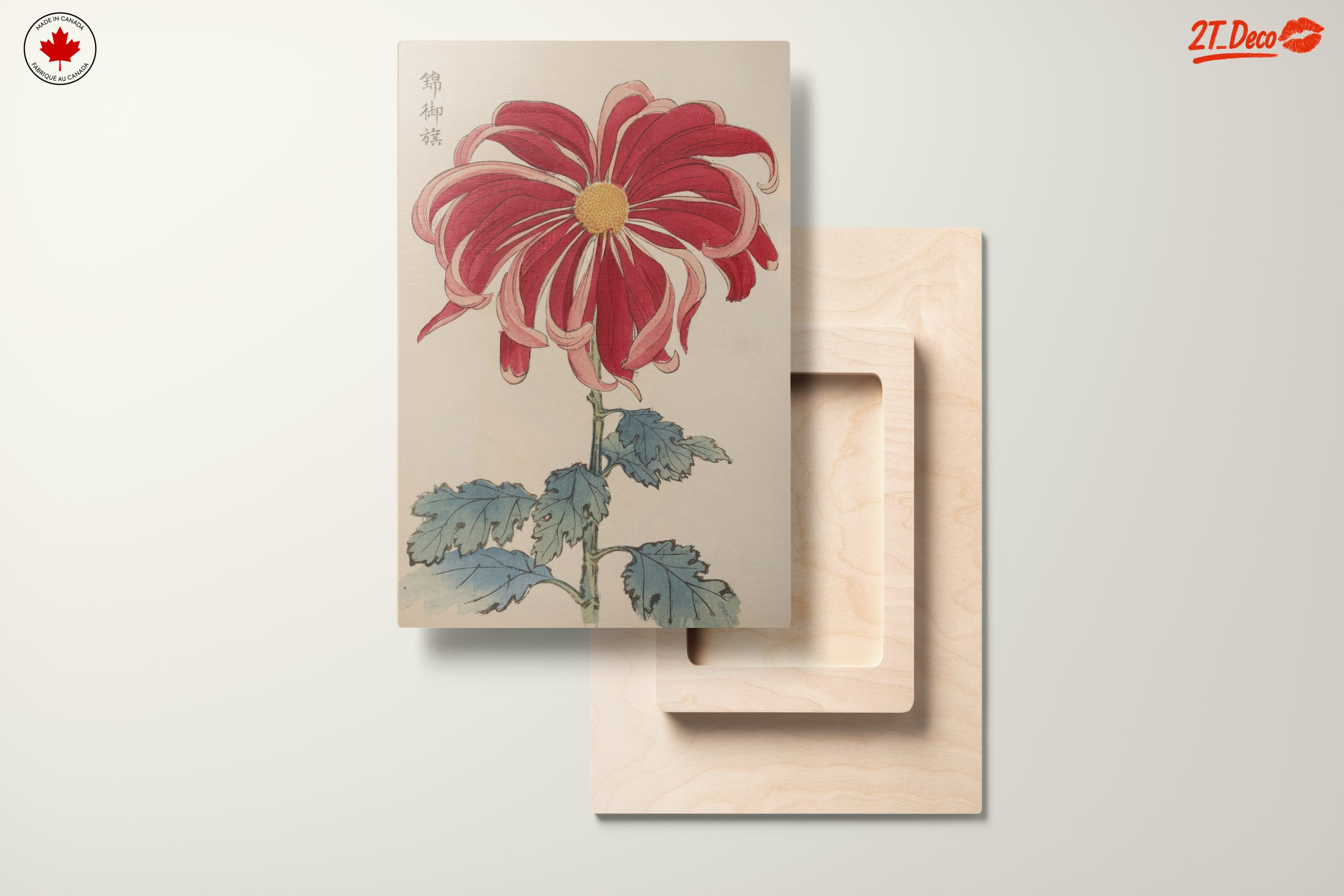 Vibrant Red Chrysanthemum Botanical Art - Image 11