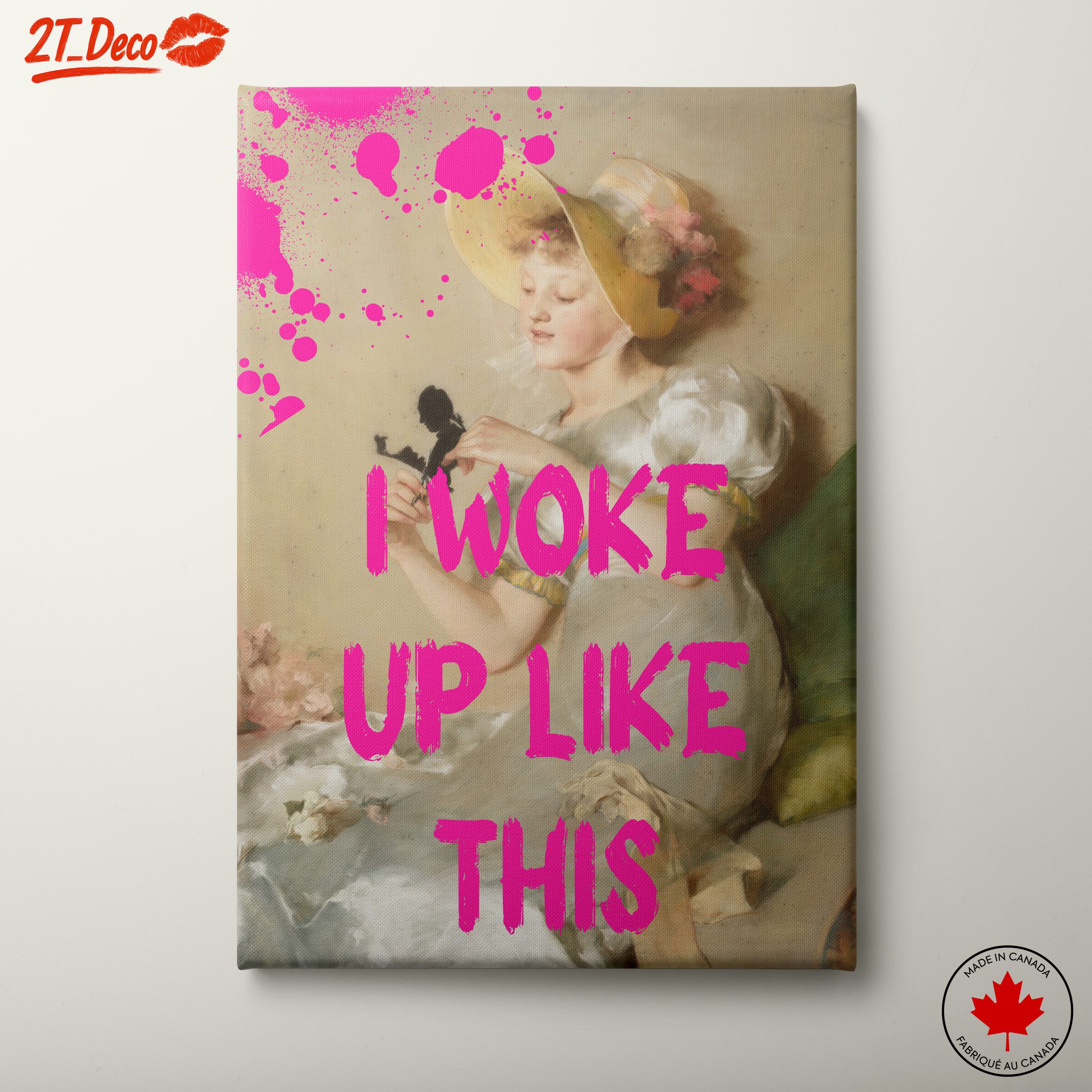 Modern Art with Bold Pink Words