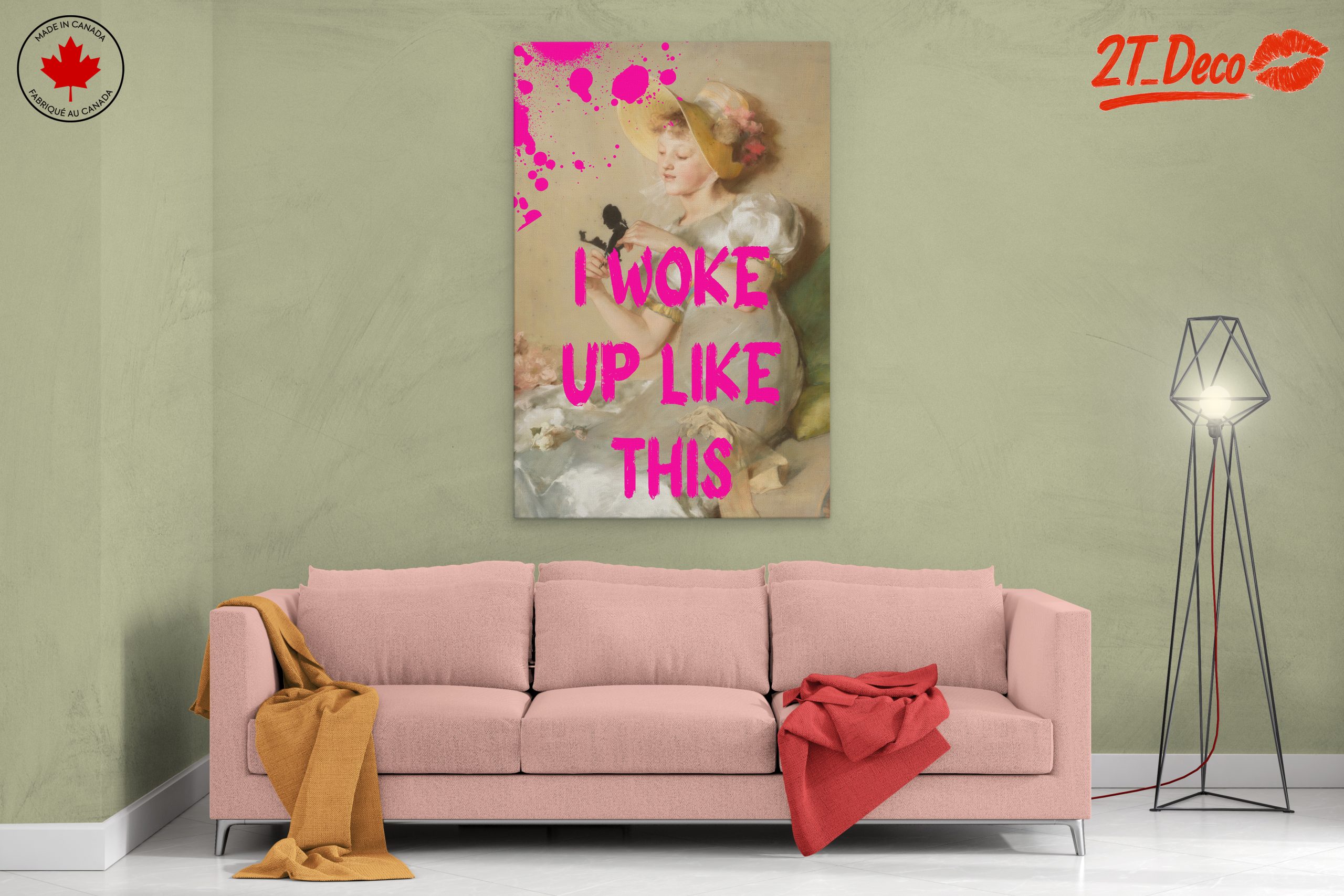Modern Art with Bold Pink Words - Image 2