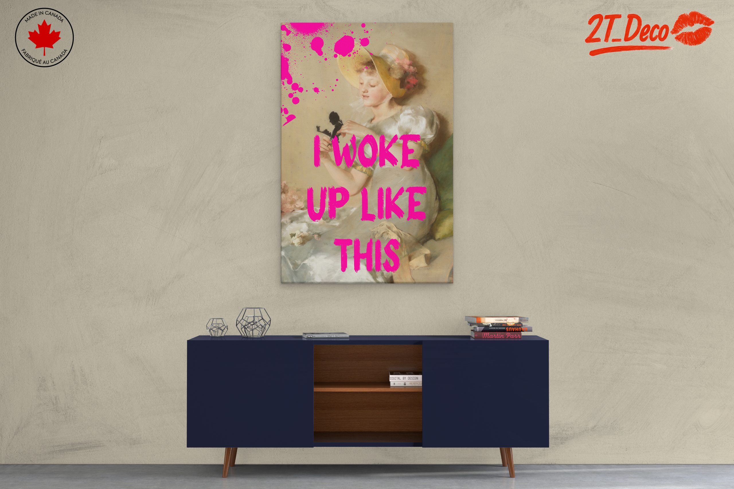 Modern Art with Bold Pink Words - Image 3