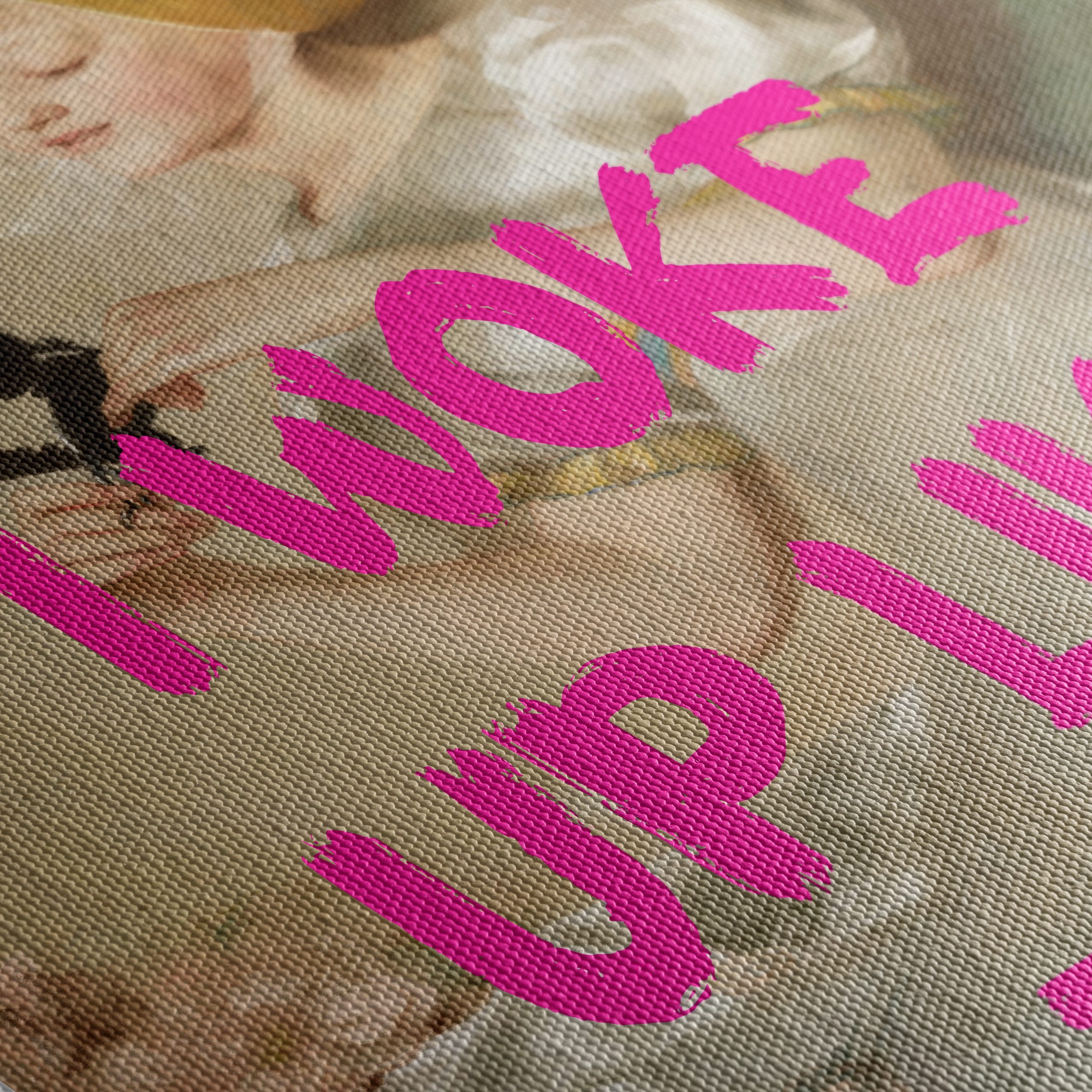 Modern Art with Bold Pink Words - Image 5