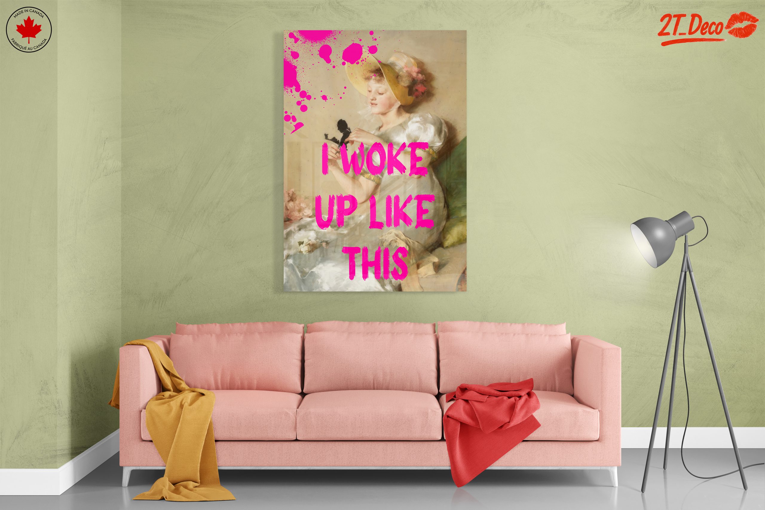 Modern Art with Bold Pink Words - Image 7