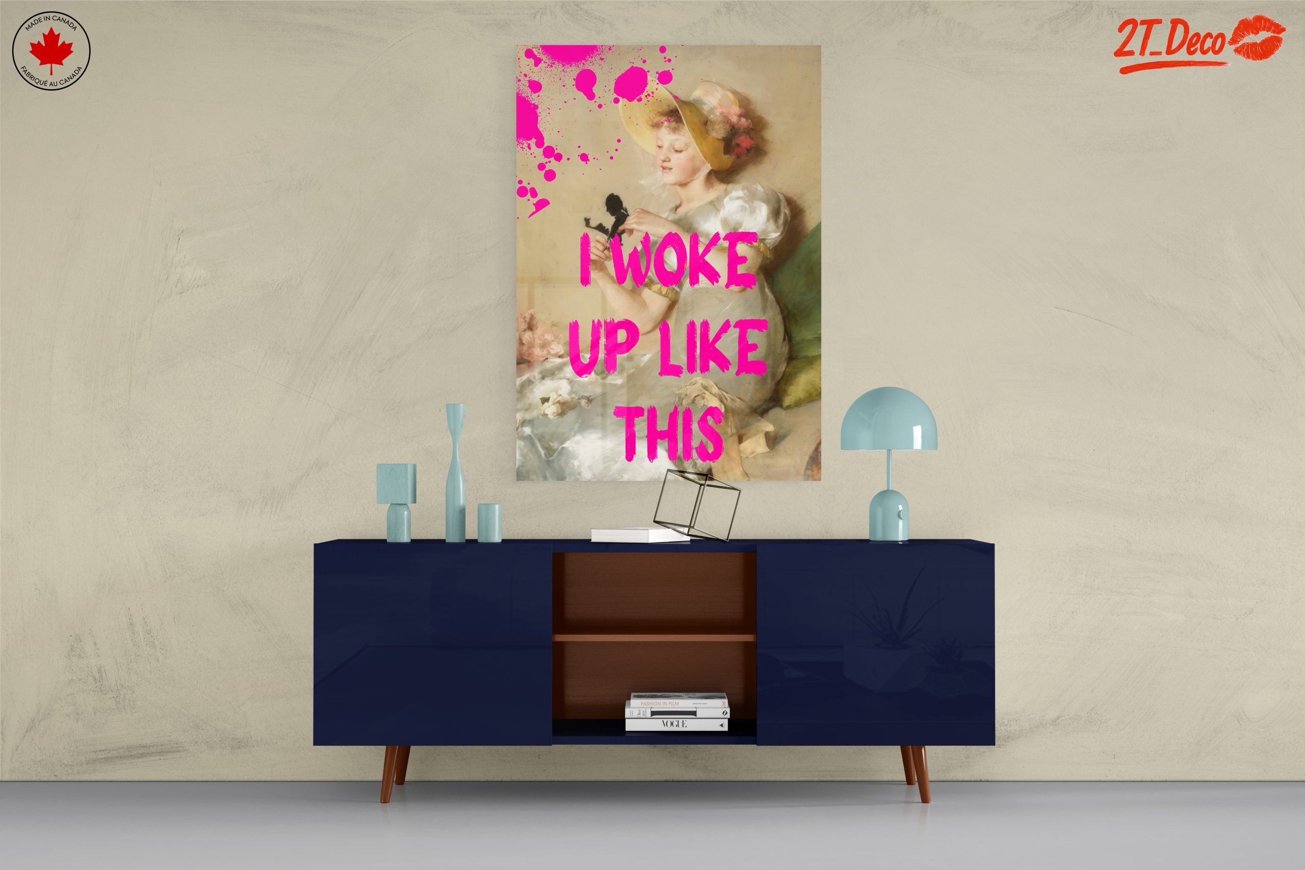 Modern Art with Bold Pink Words - Image 8
