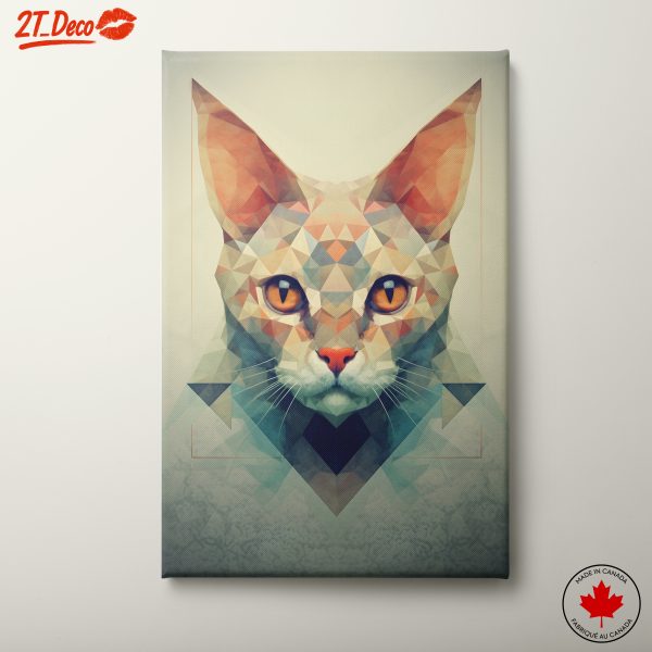 Geometric Stylized Cat Art