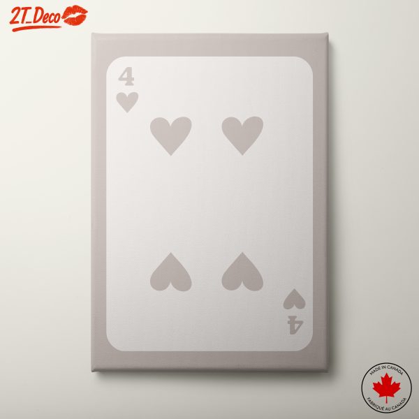 4 of Hearts Playing Card Art