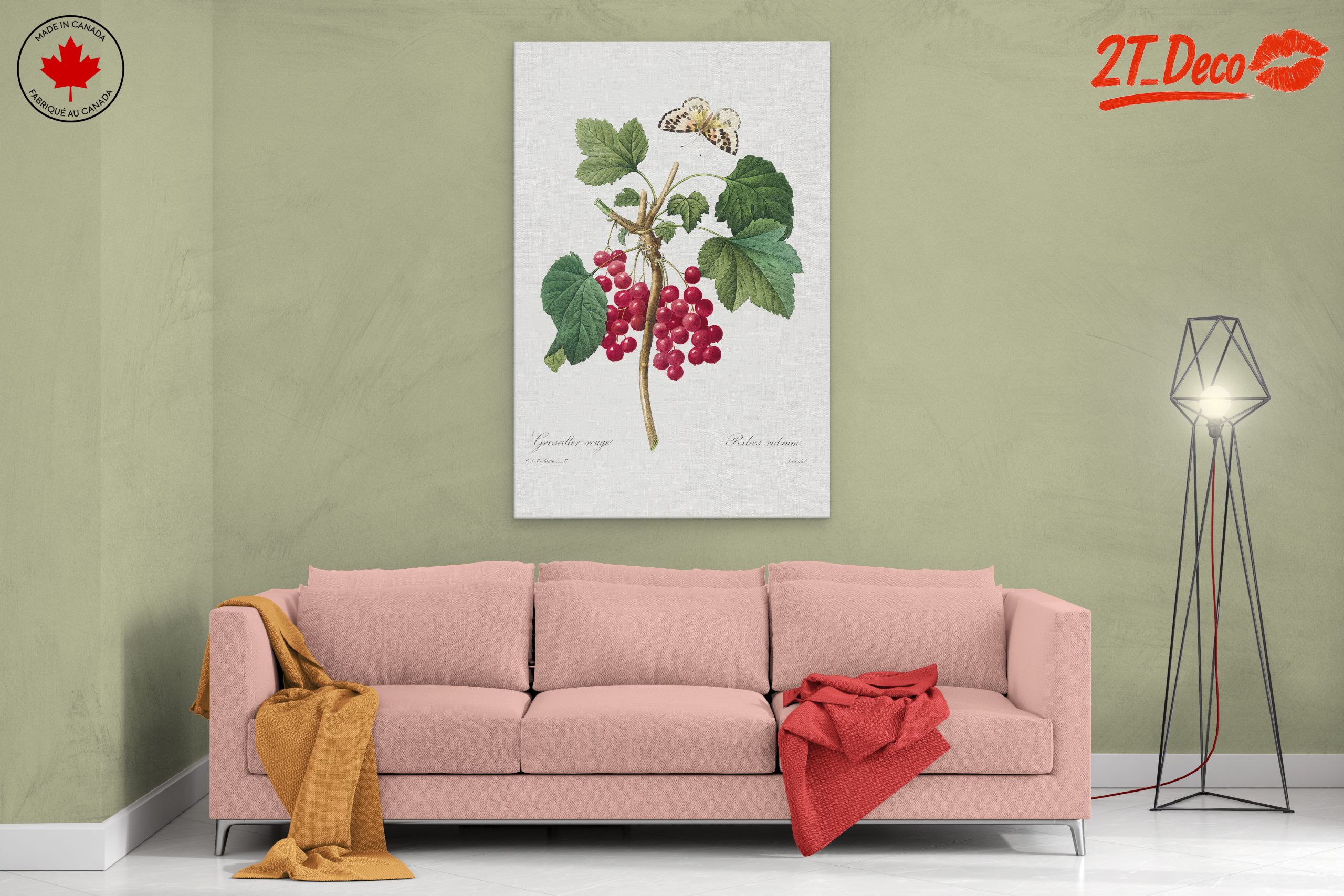 Red Currants and Butterfly Botanical Art - Image 2