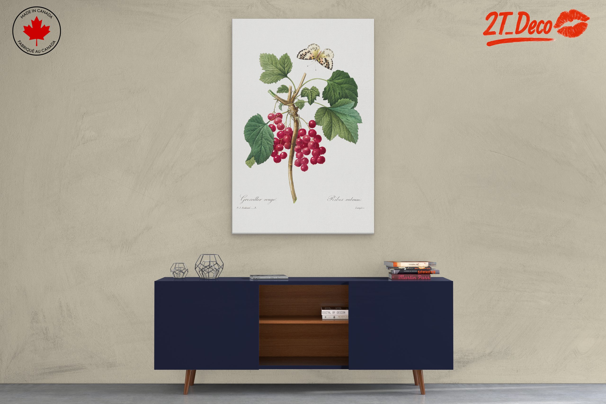 Red Currants and Butterfly Botanical Art - Image 3