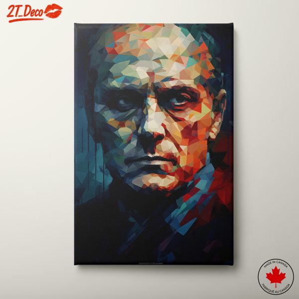 Faceted Portrait Art in Abstract Style