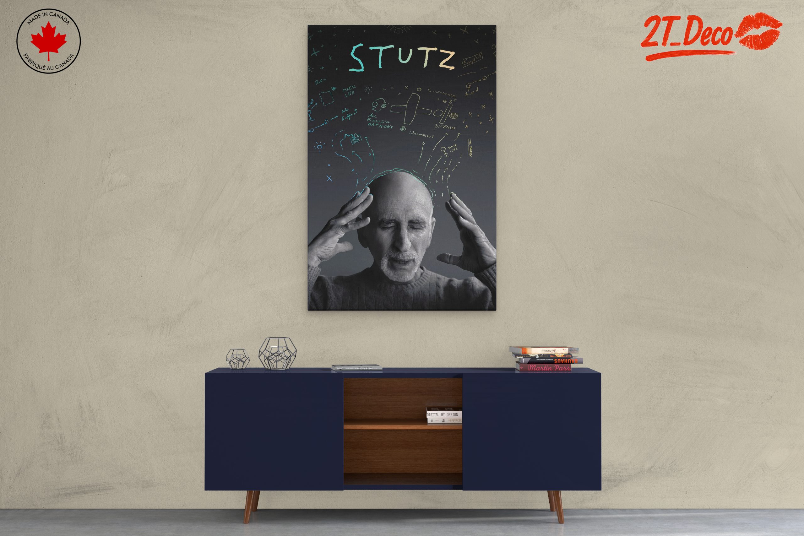 Thoughtful Contemporary Portrait with Abstract Elements - Image 3