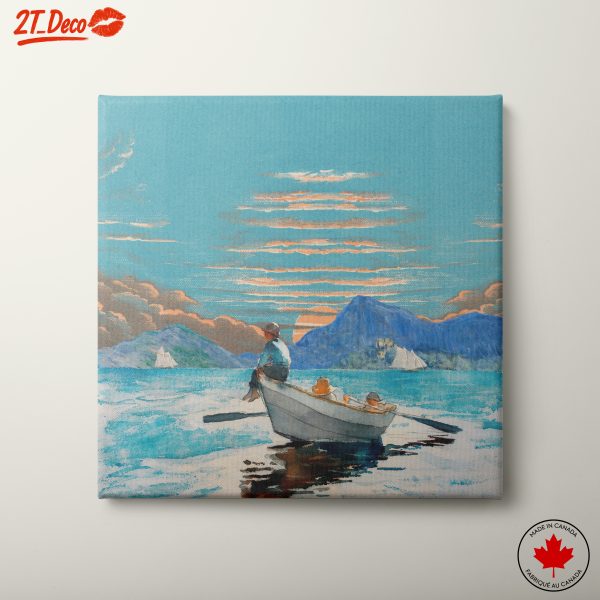 Serene Nature Landscape with Boat at Dusk