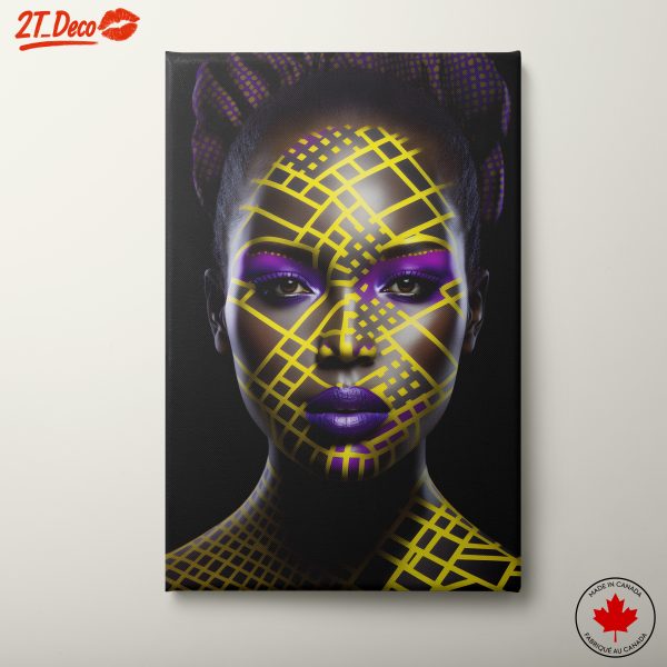 Vibrant Contemporary Portrait with Artistic Patterns