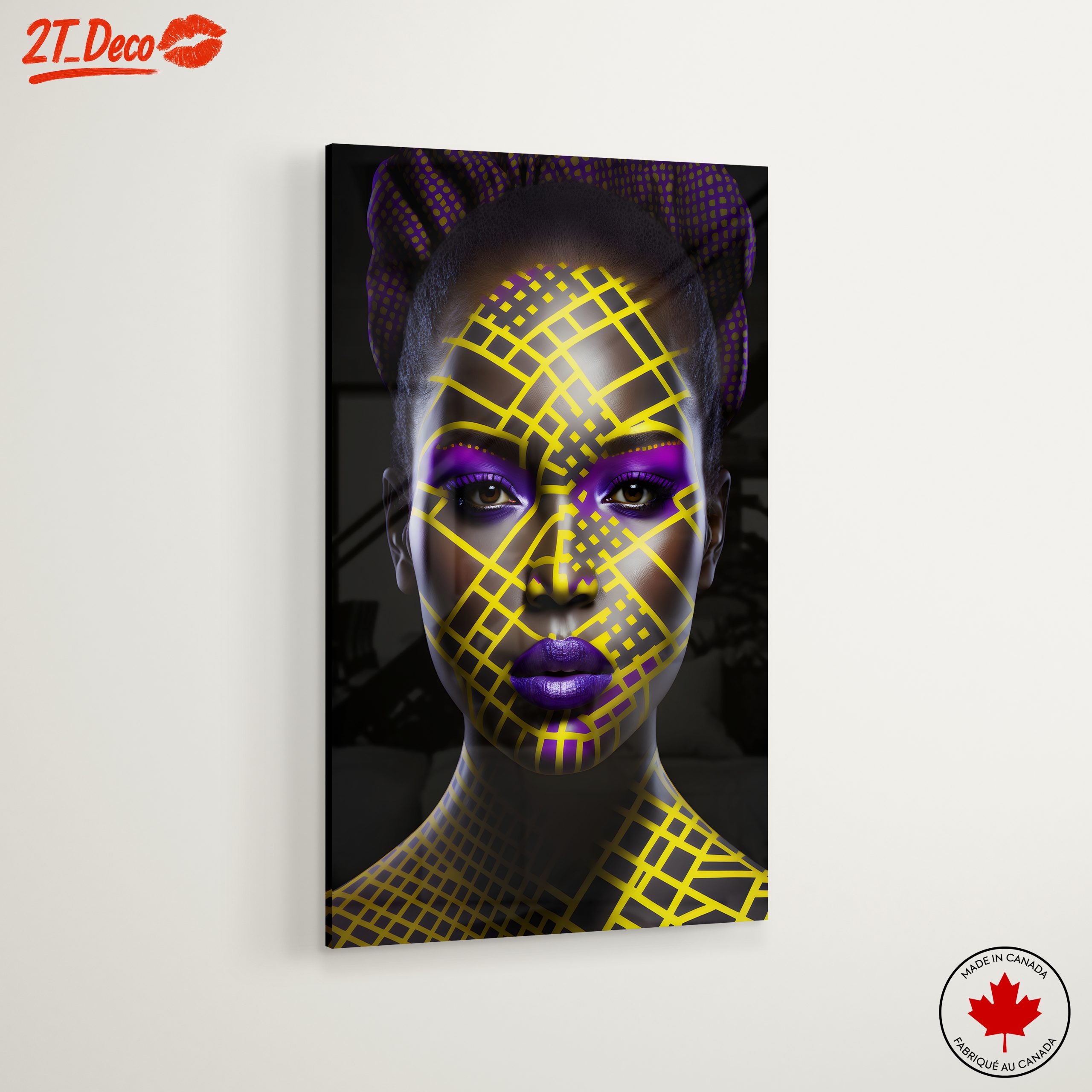 Vibrant Contemporary Portrait with Artistic Patterns - Image 6