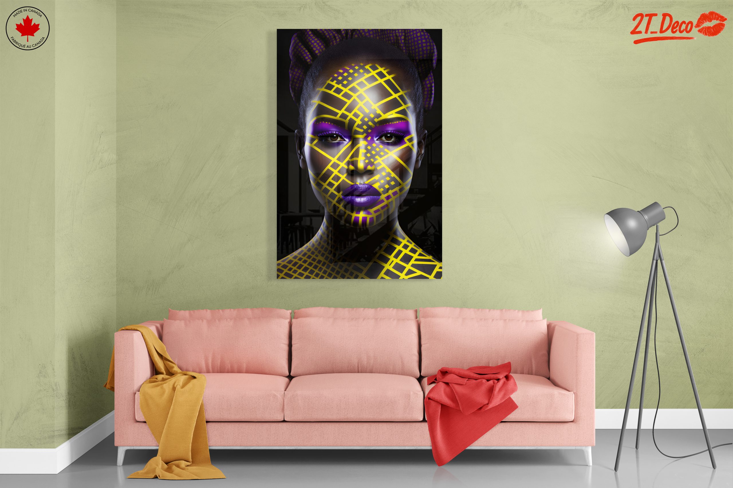 Vibrant Contemporary Portrait with Artistic Patterns - Image 7