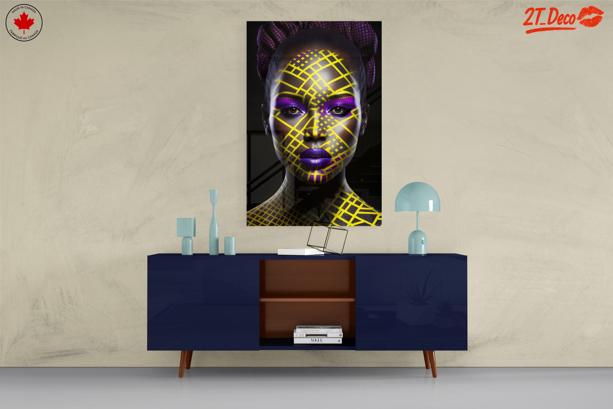 Vibrant Contemporary Portrait with Artistic Patterns - Image 8