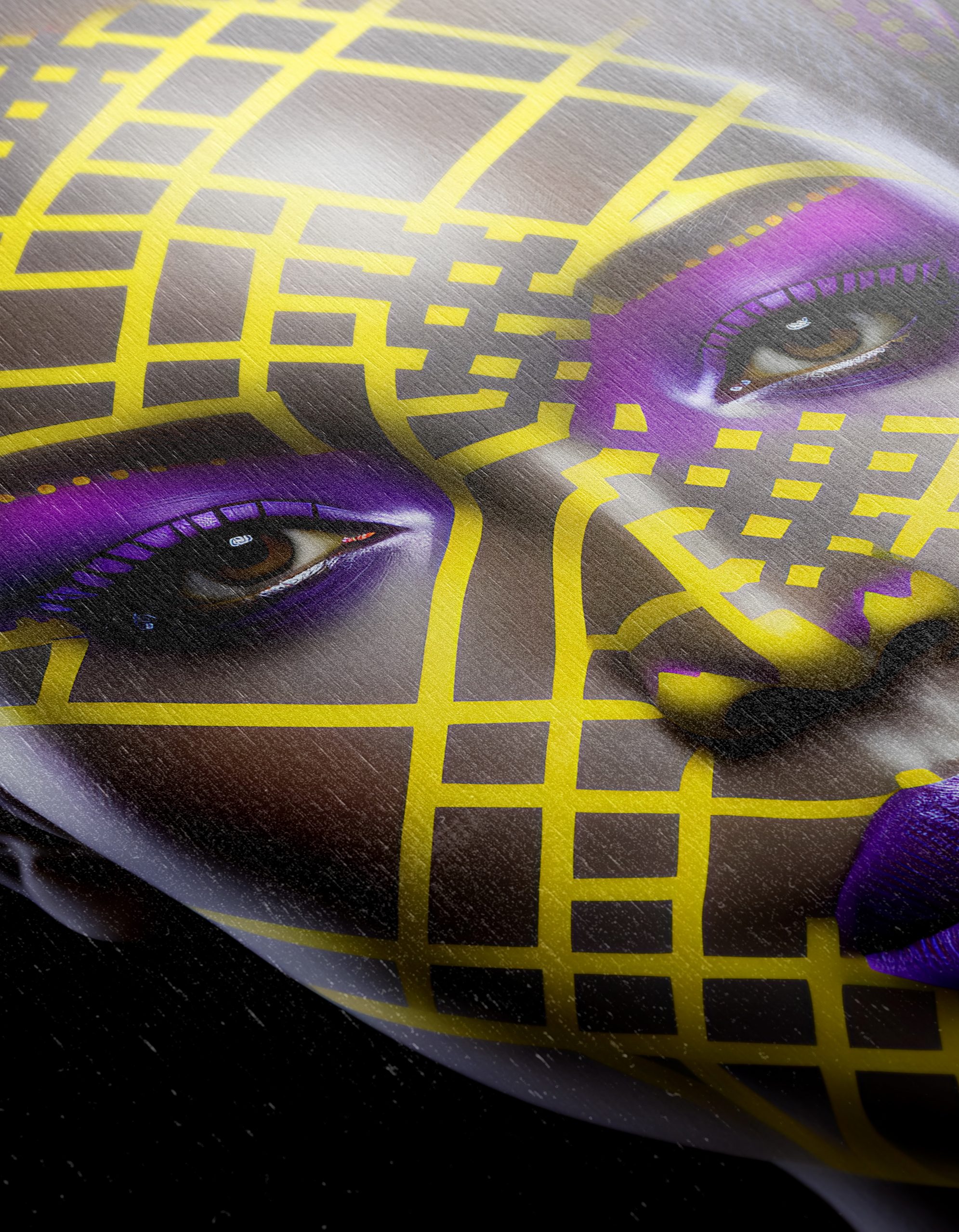 Vibrant Contemporary Portrait with Artistic Patterns - Image 12