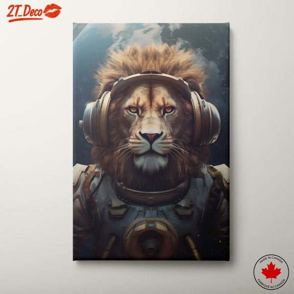 Lion Astronaut Space Adventure Art