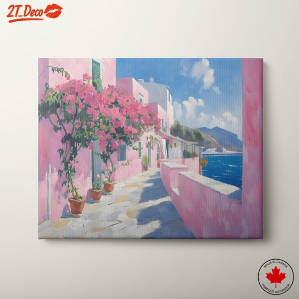 Vibrant Coastal Scene with Bougainvillea