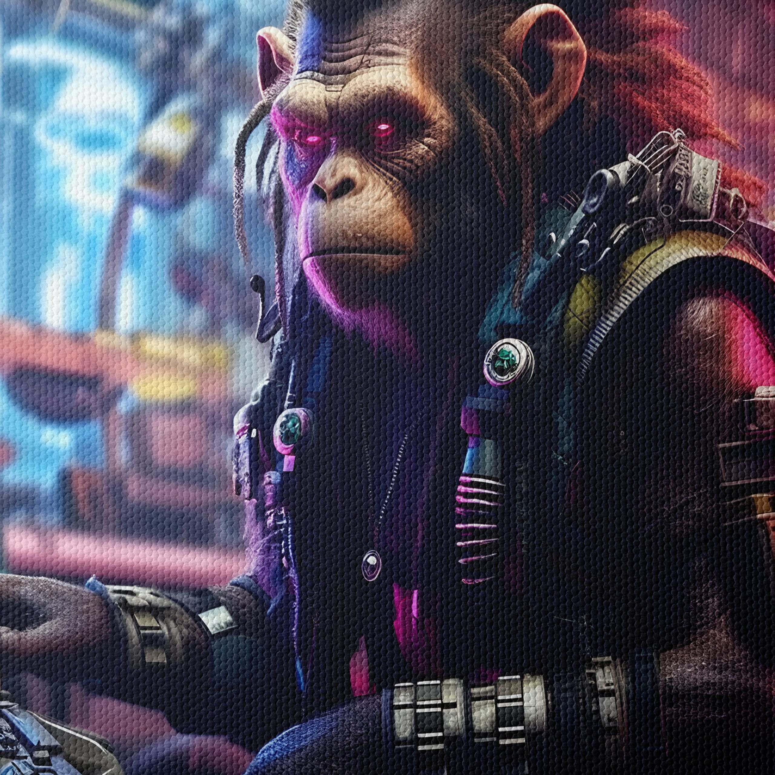 Cybernetic Monkey Fantasy Character Art - Image 4