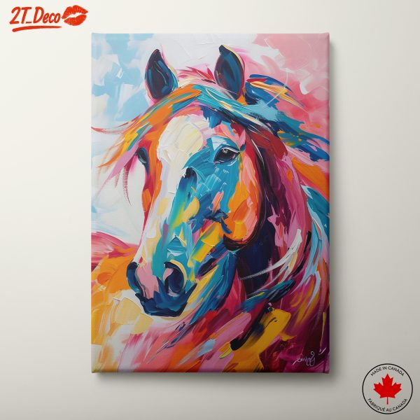 Vibrant Horse Portrait in Bold Colors