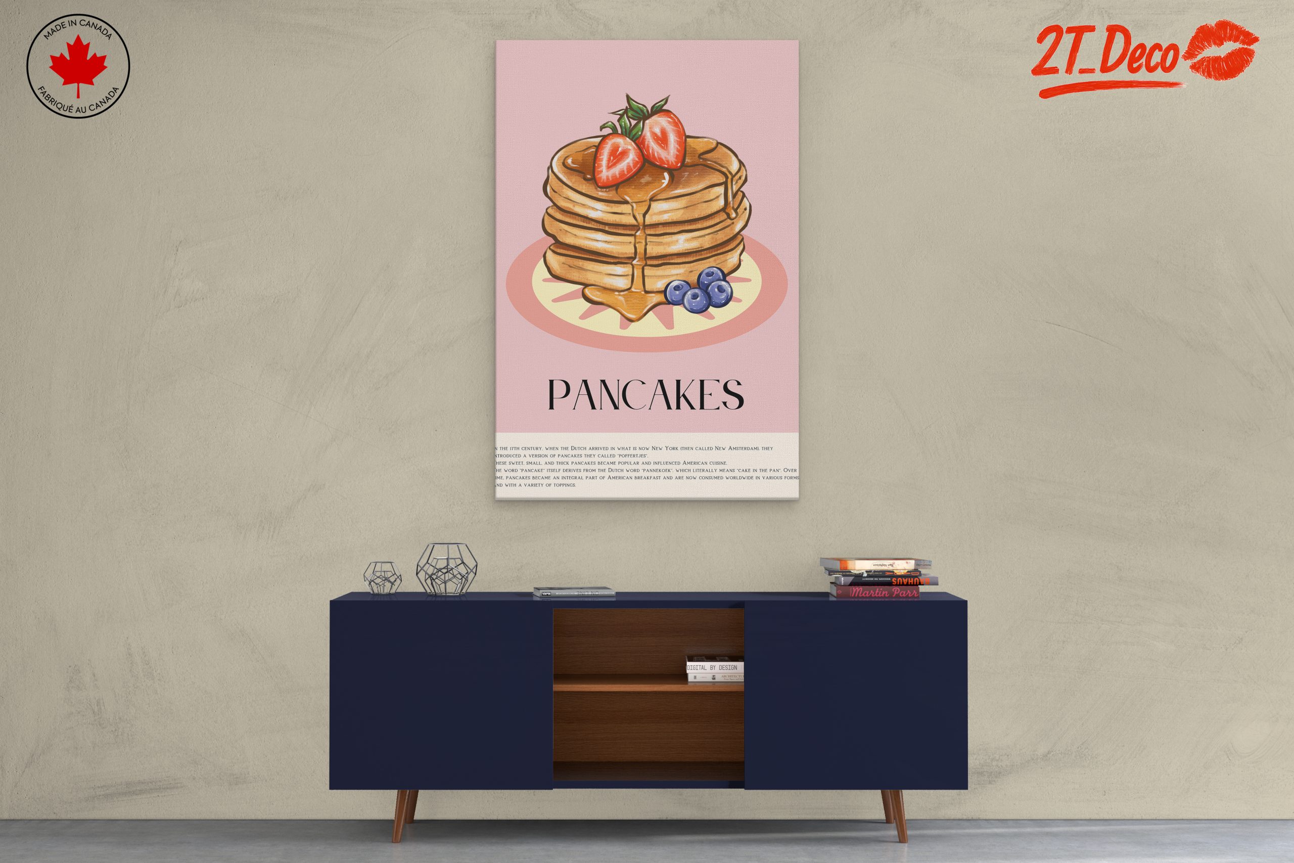 Stylized Pancakes with Berries Art - Image 3