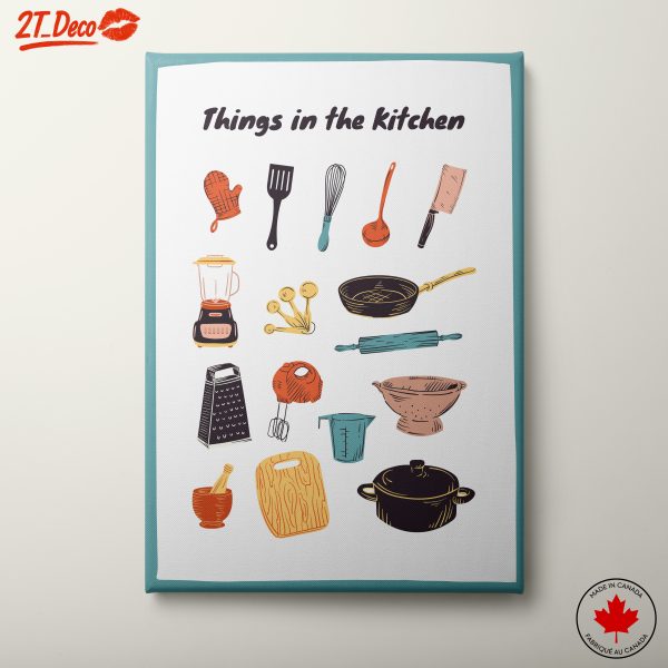 Colorful Kitchen Utensils Illustrated Art