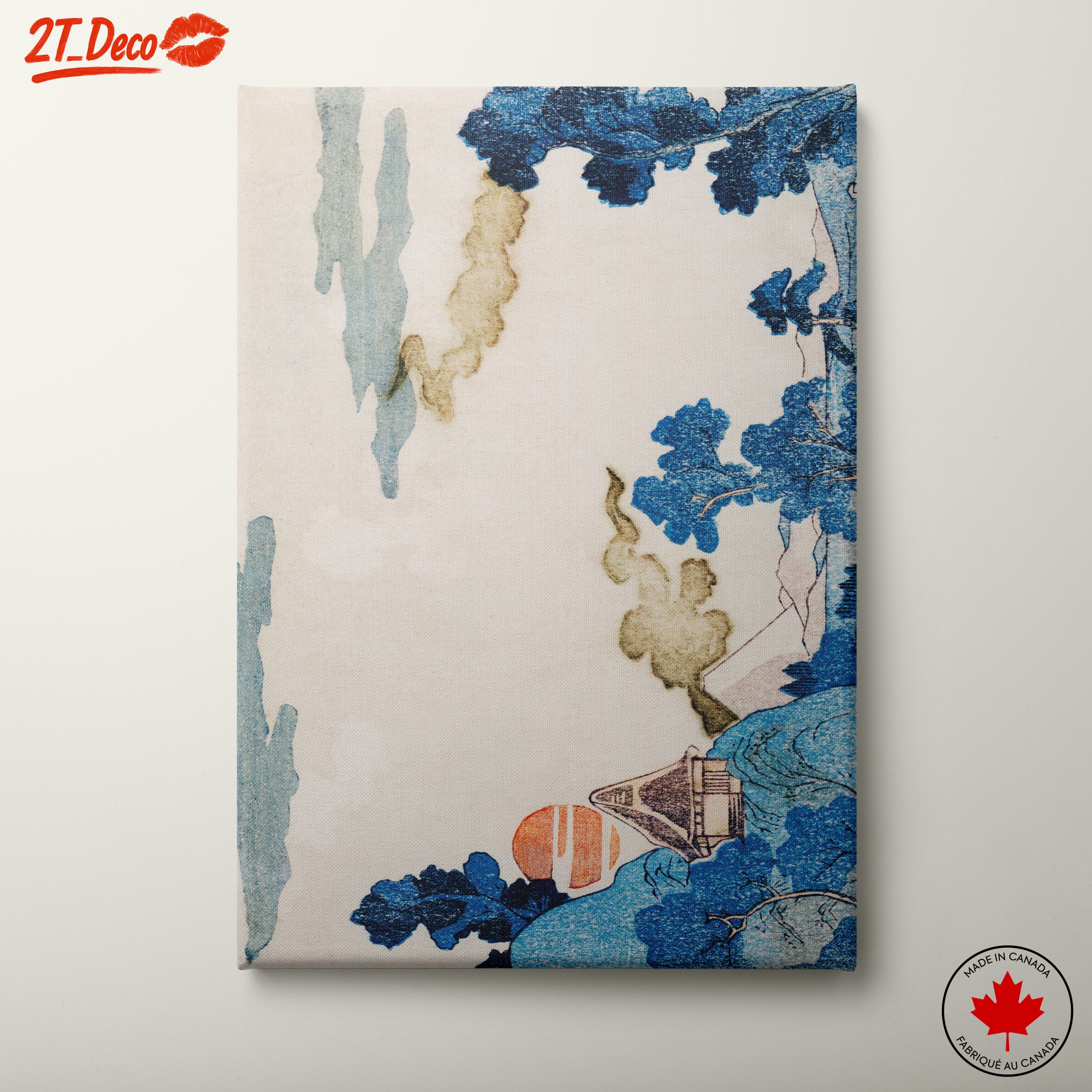 Abstract Landscape with Blue and Orange Elements