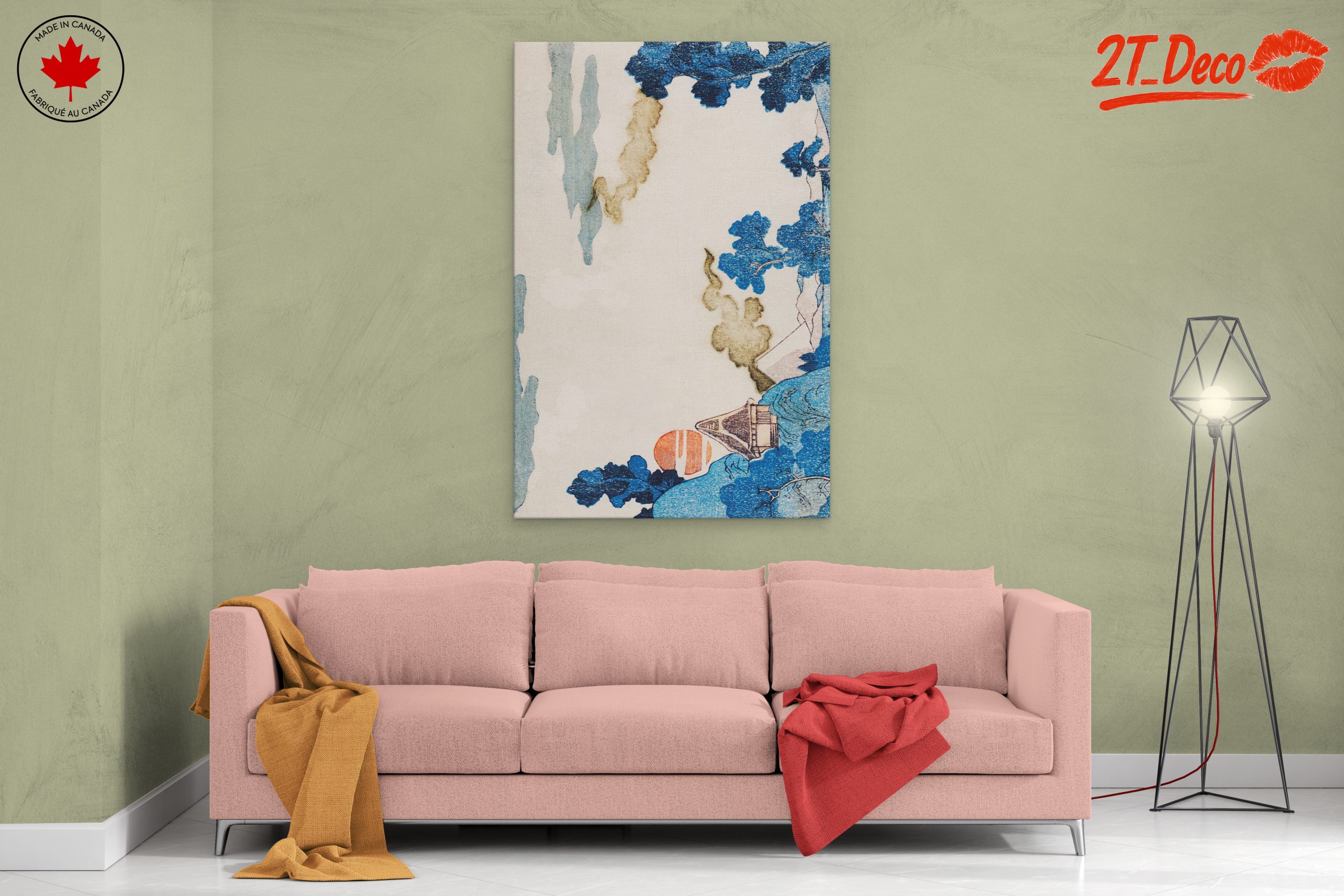 Abstract Landscape with Blue and Orange Elements - Image 2