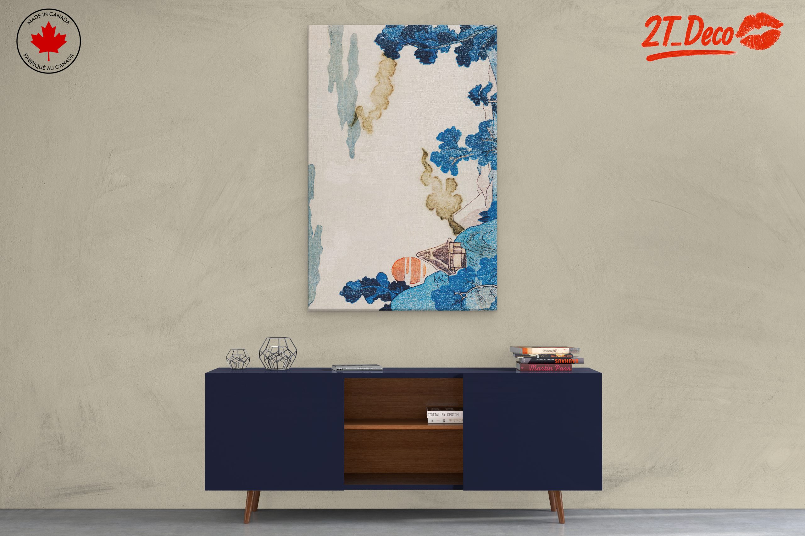 Abstract Landscape with Blue and Orange Elements - Image 3