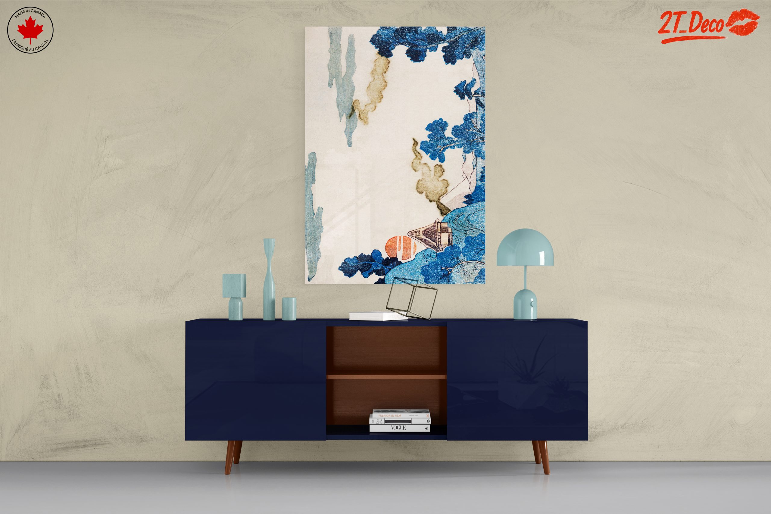 Abstract Landscape with Blue and Orange Elements - Image 8