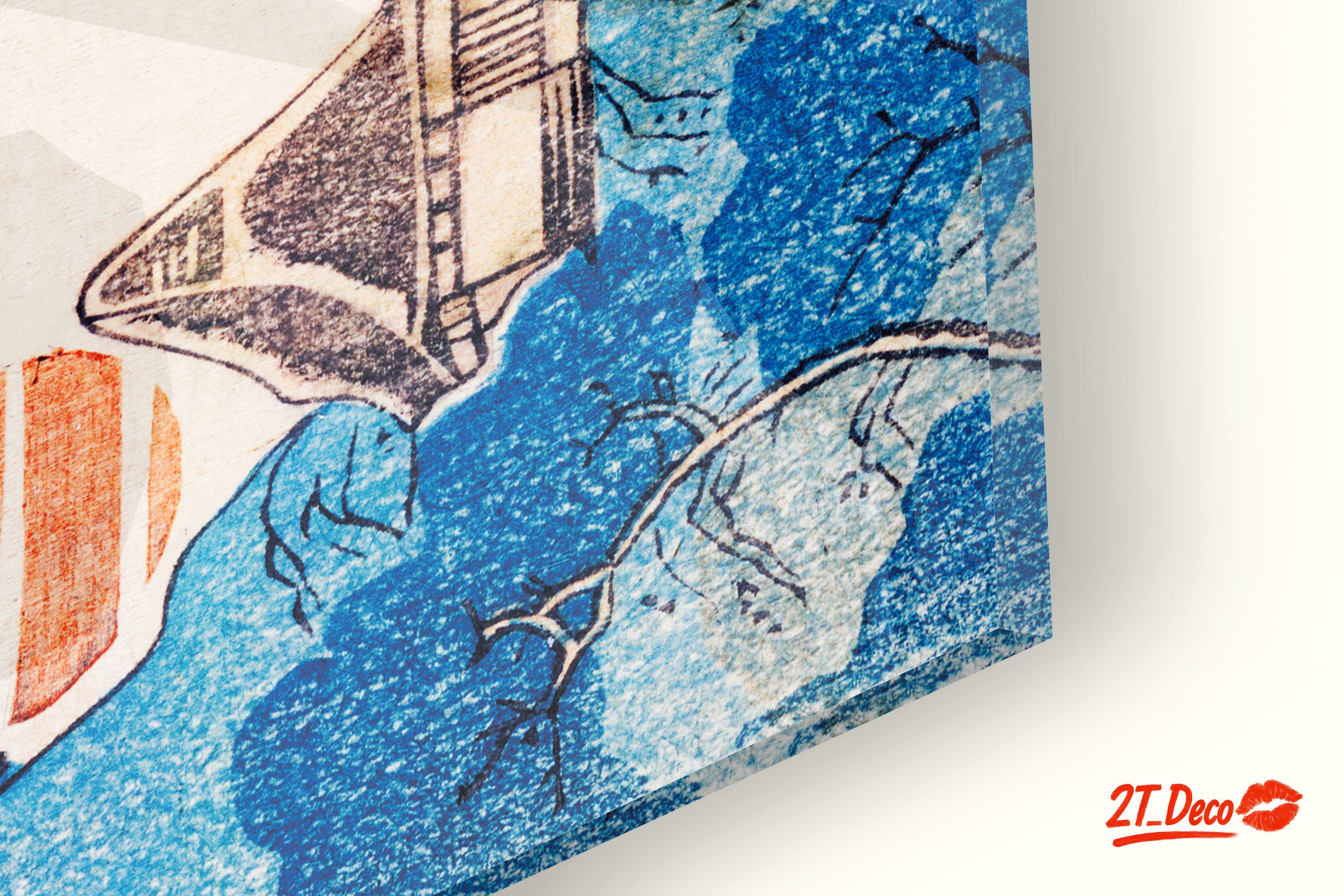 Abstract Landscape with Blue and Orange Elements - Image 9